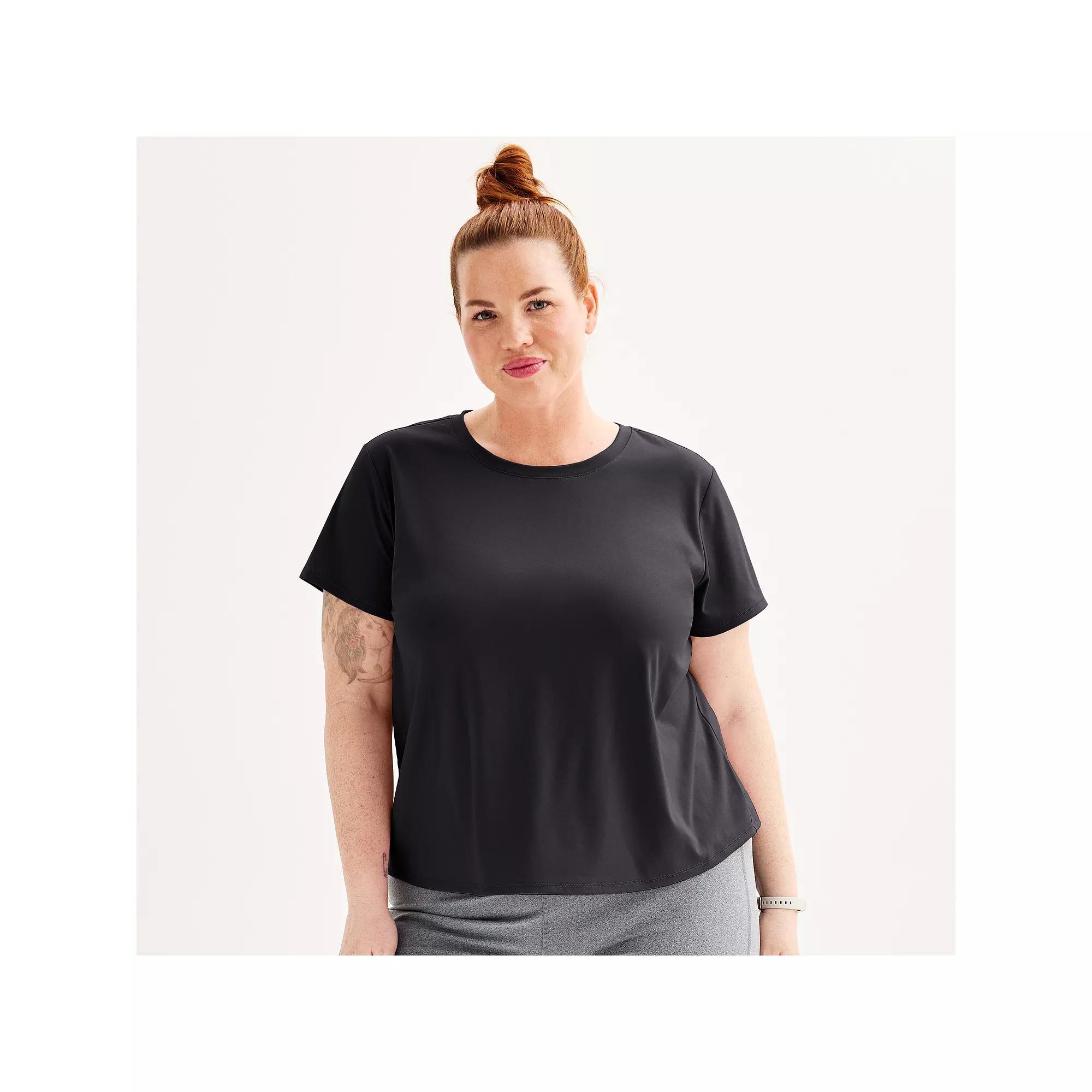 Plus Size Tek Gear® Essential Soft Tee, Women's, Size: 1XL, Mineral Black Product Image