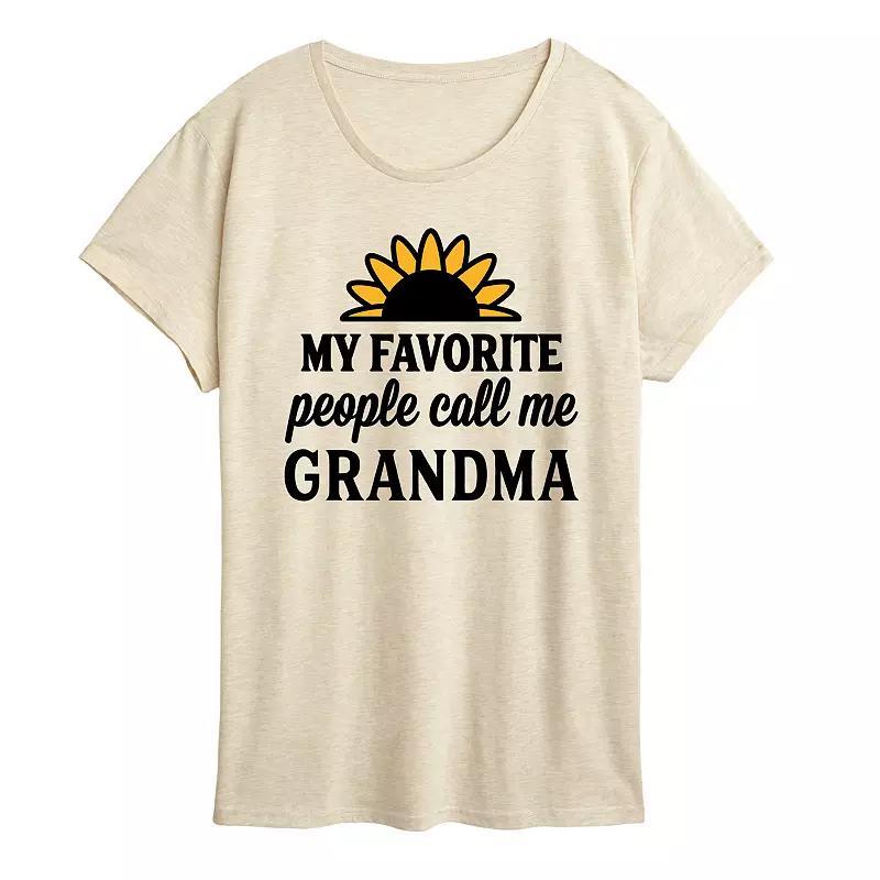 Women's Favorite People Call Me Grandma Graphic Tee, Size: Small, Grey Gray Product Image