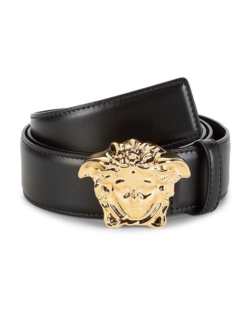 Versace Mens Medusa Buckle Leather Belt Product Image