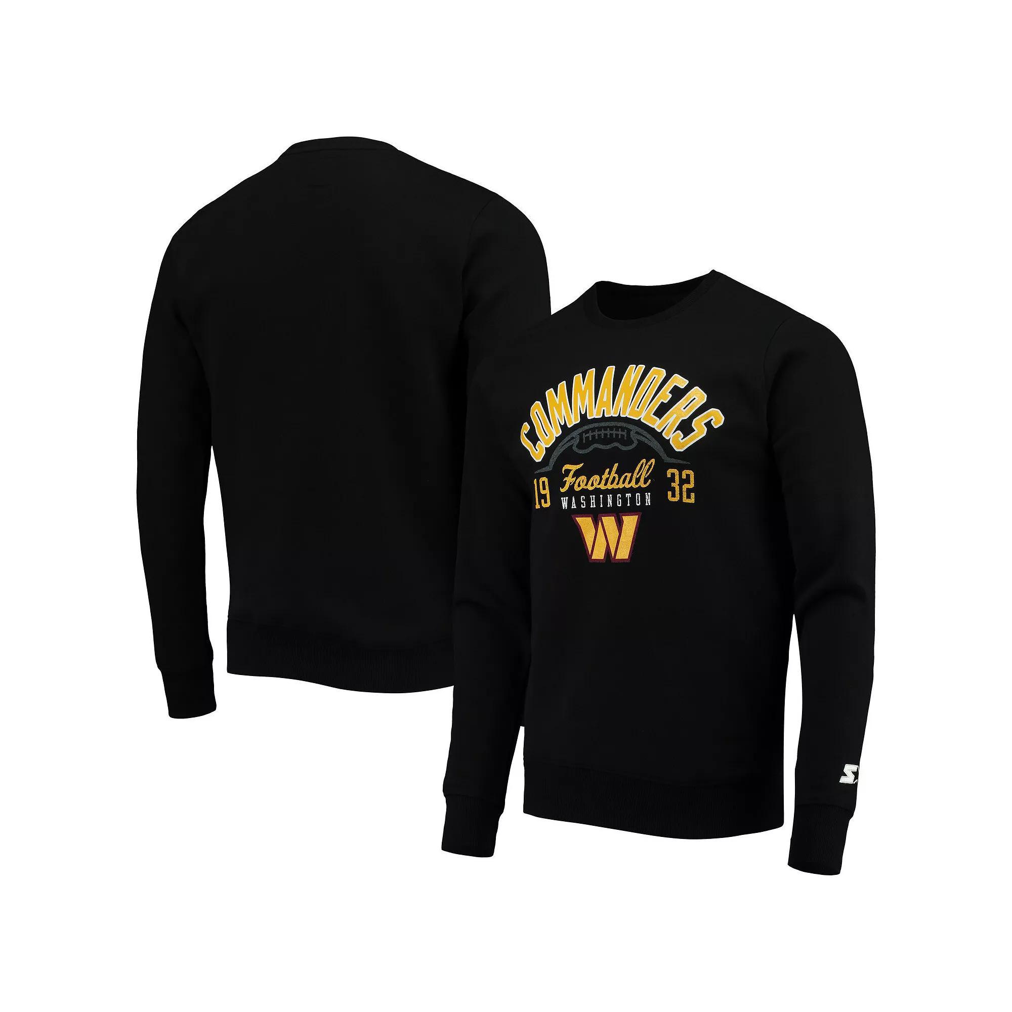 Men's Starter Black Washington Commanders Pullover Sweatshirt,  Product Image
