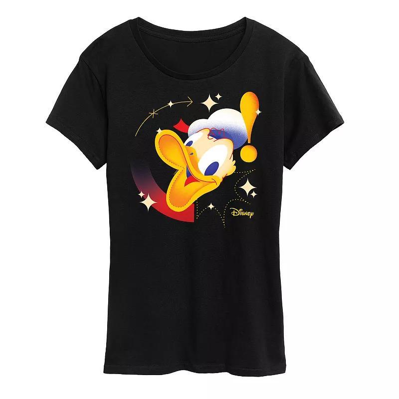 Disney's Donald Duck Women's Head Graphic Tee, Size: Medium, Black Product Image