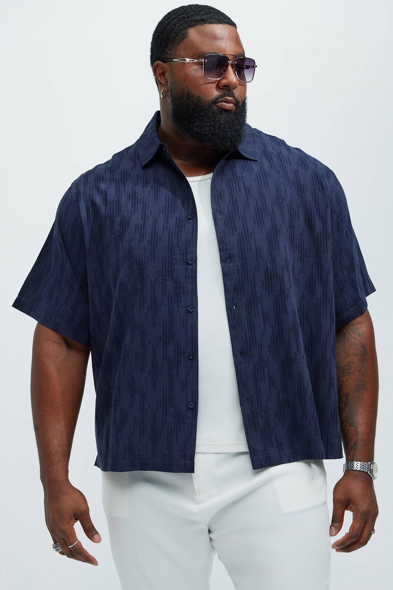 Up In The High Tide Linen Shirt - Navy Product Image