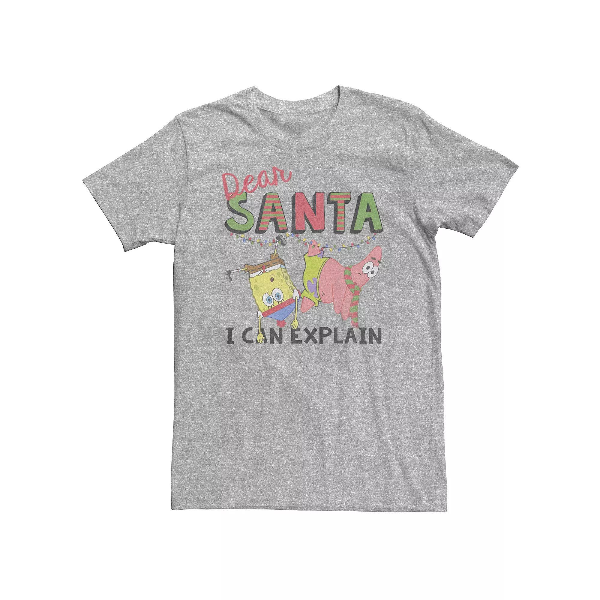 Big & Tall Nickelodeon SpongeBob SquarePants "Dear Santa I Can Explain" Tee, Boy's,  Product Image