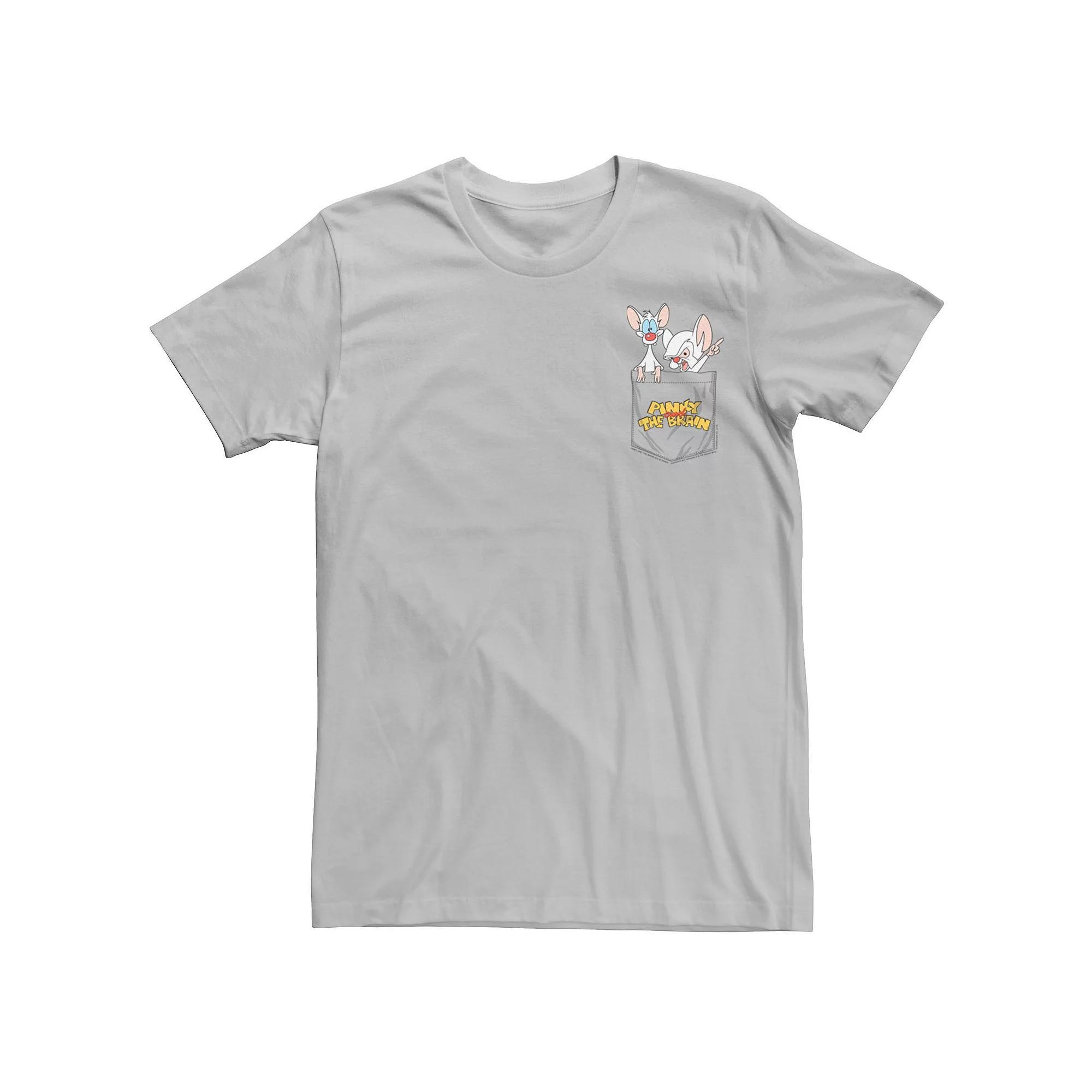 Men's Pinky And The Brain Faux Pocket Tee,  Product Image