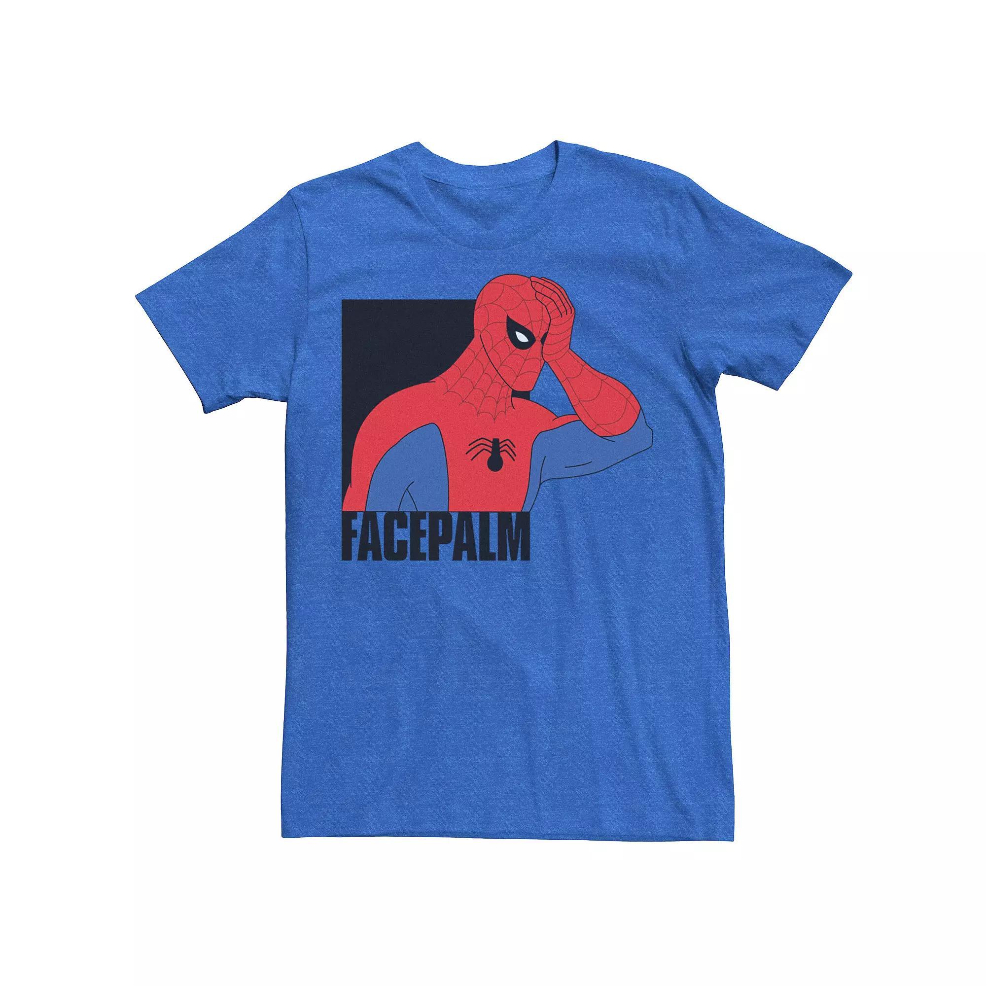 Men's Marvel Spider-Man Facepalm Vintage Portrait Graphic Tee,  Product Image