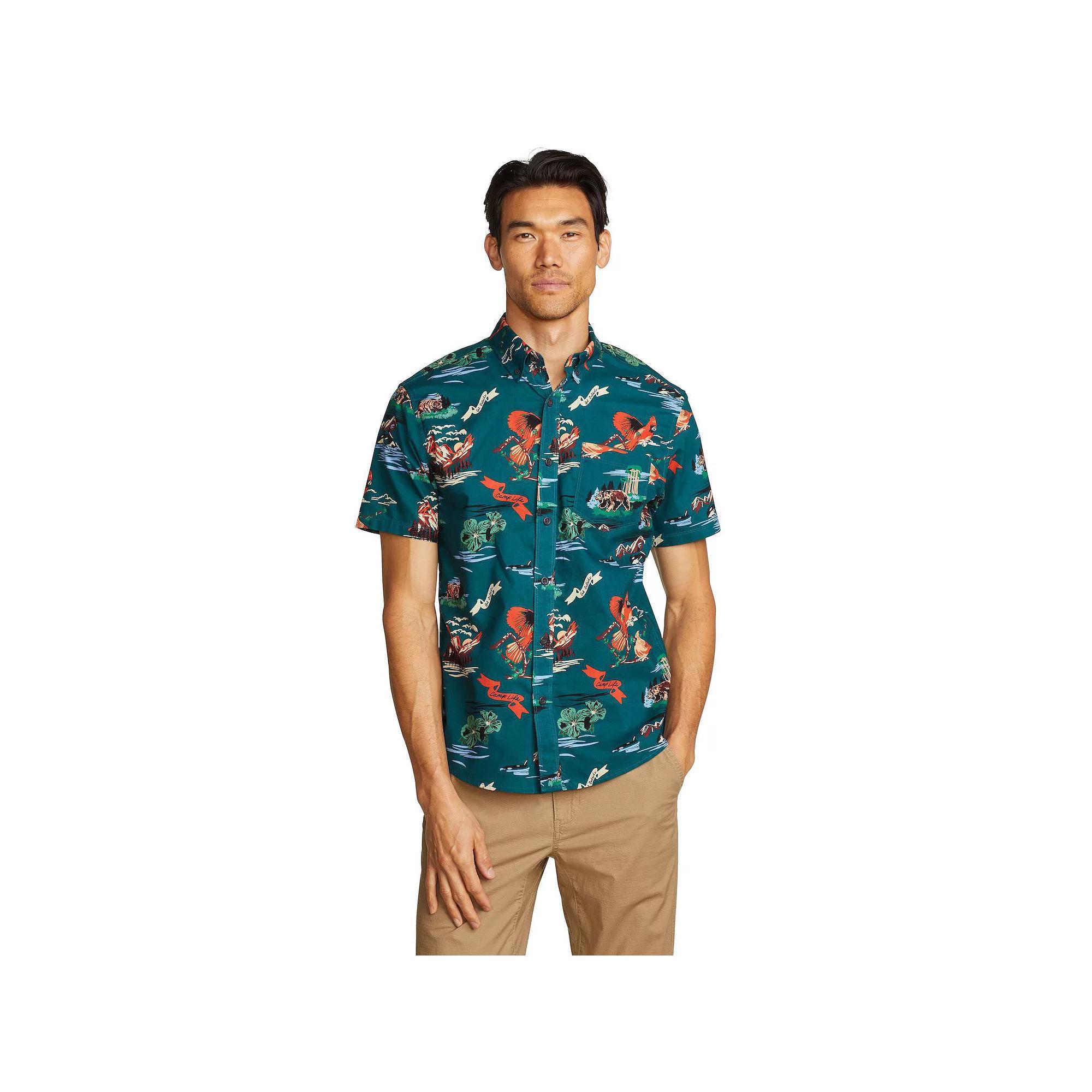 Men's Eddie Bauer Baja Print Short Sleeve Button-Down Shirt,  Product Image