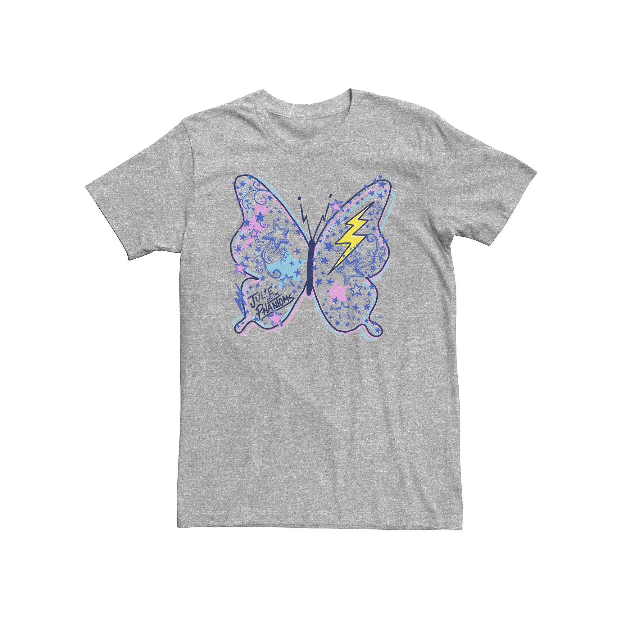 Big & Tall Julie And The Phantoms Butterfly Sketches Tee, Men's, Size: 3XL Tall, Athletic Grey Product Image