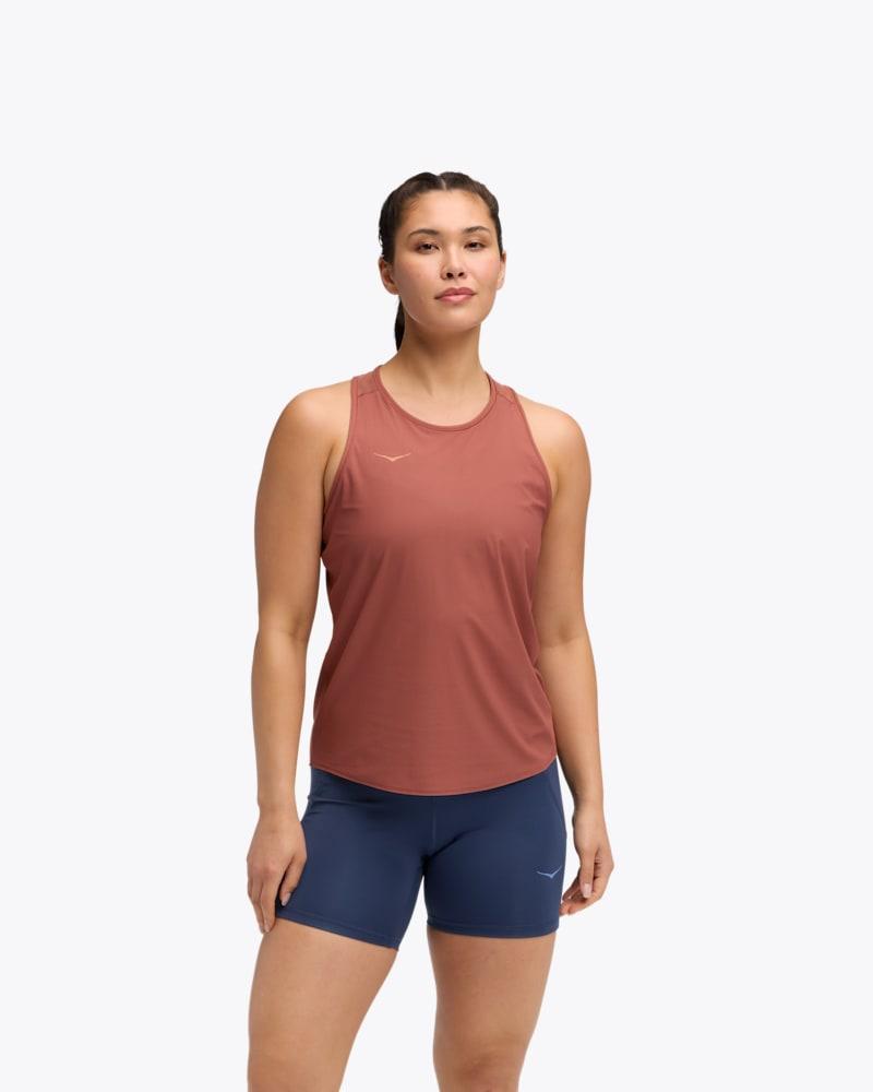 HOKA Womens Airolite Tank 2.0 Top in Pink Blurredium Product Image
