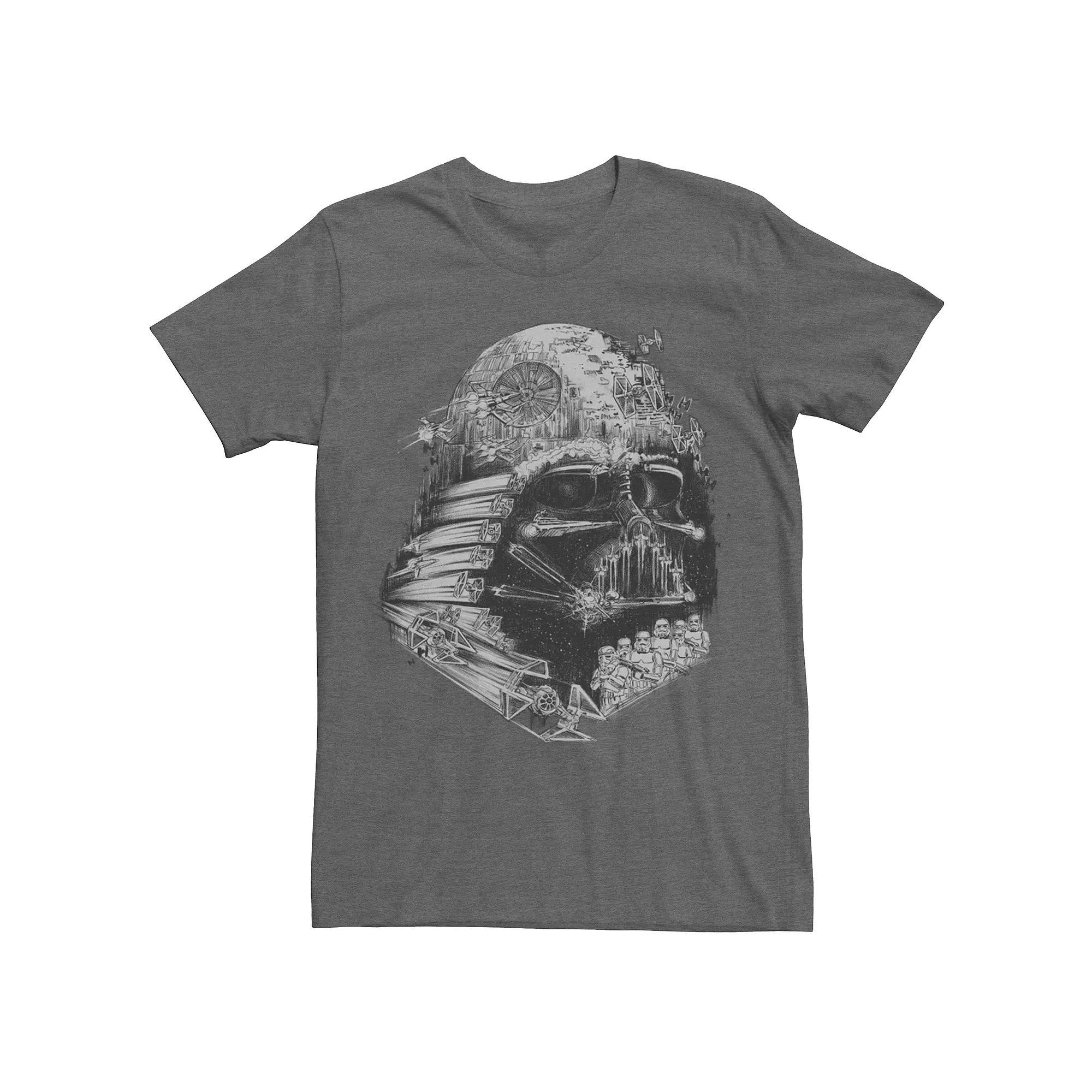 Men's Star Wars Darth Vader Helmet Collage Short Sleeve Tee,  Product Image