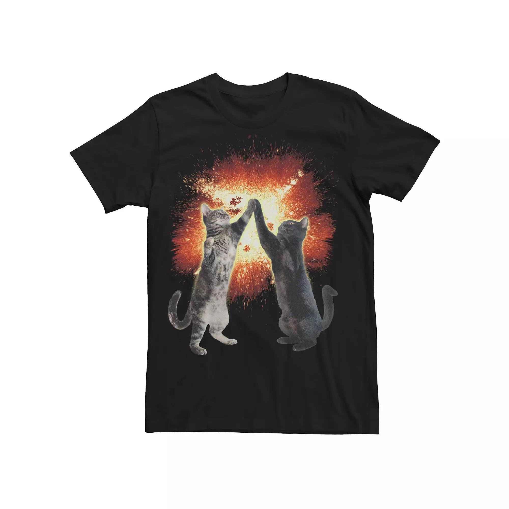 Men's Cat High Five Explosion Graphic Tee,  Product Image