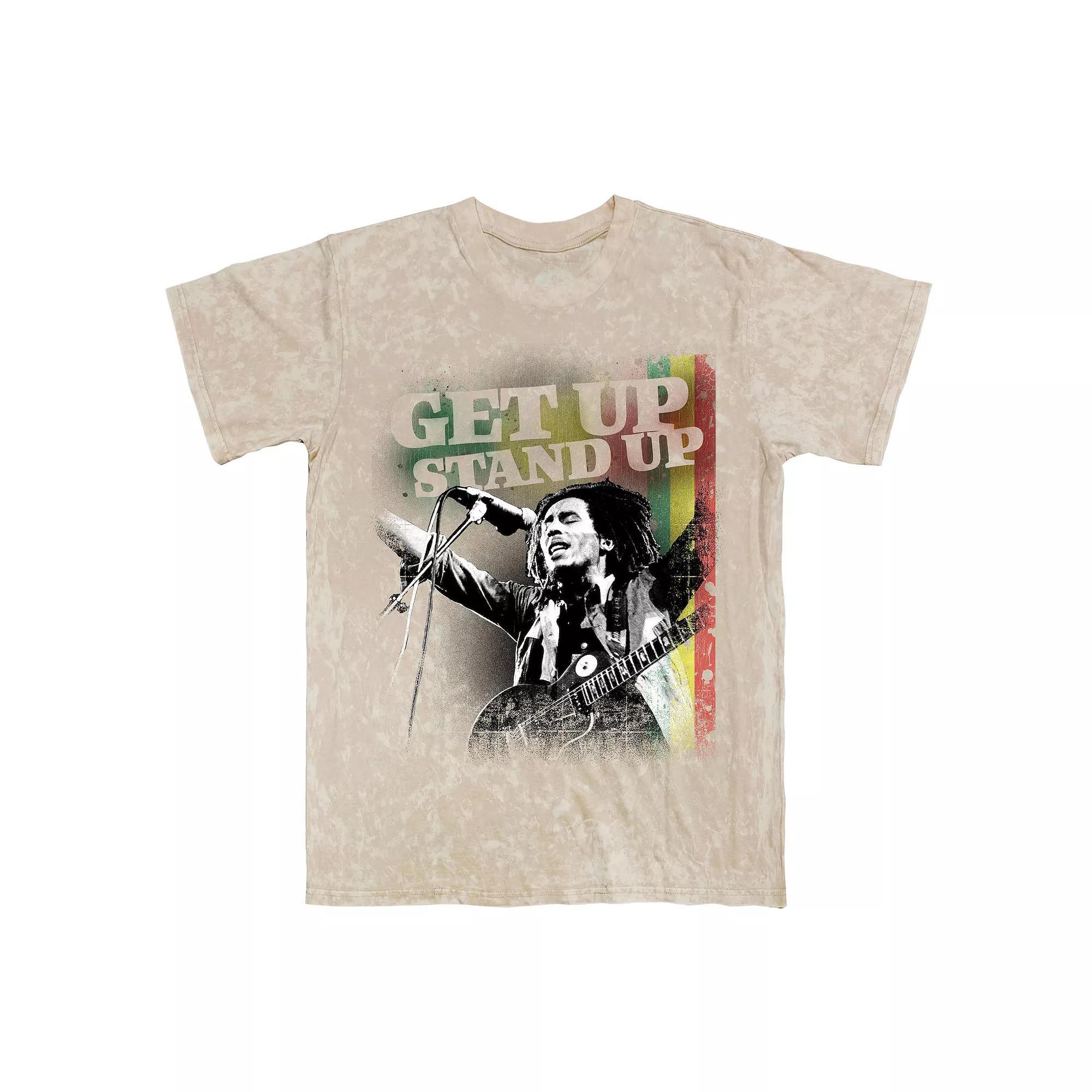 Men's Bob Marley Get Up Graphic Tee, Size: Medium, Natural Mineral Blue Product Image