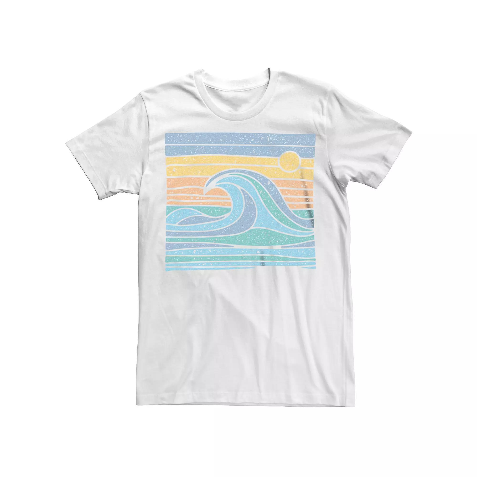 Men's Waves Sunset Lines Box Graphic Tee,  Product Image