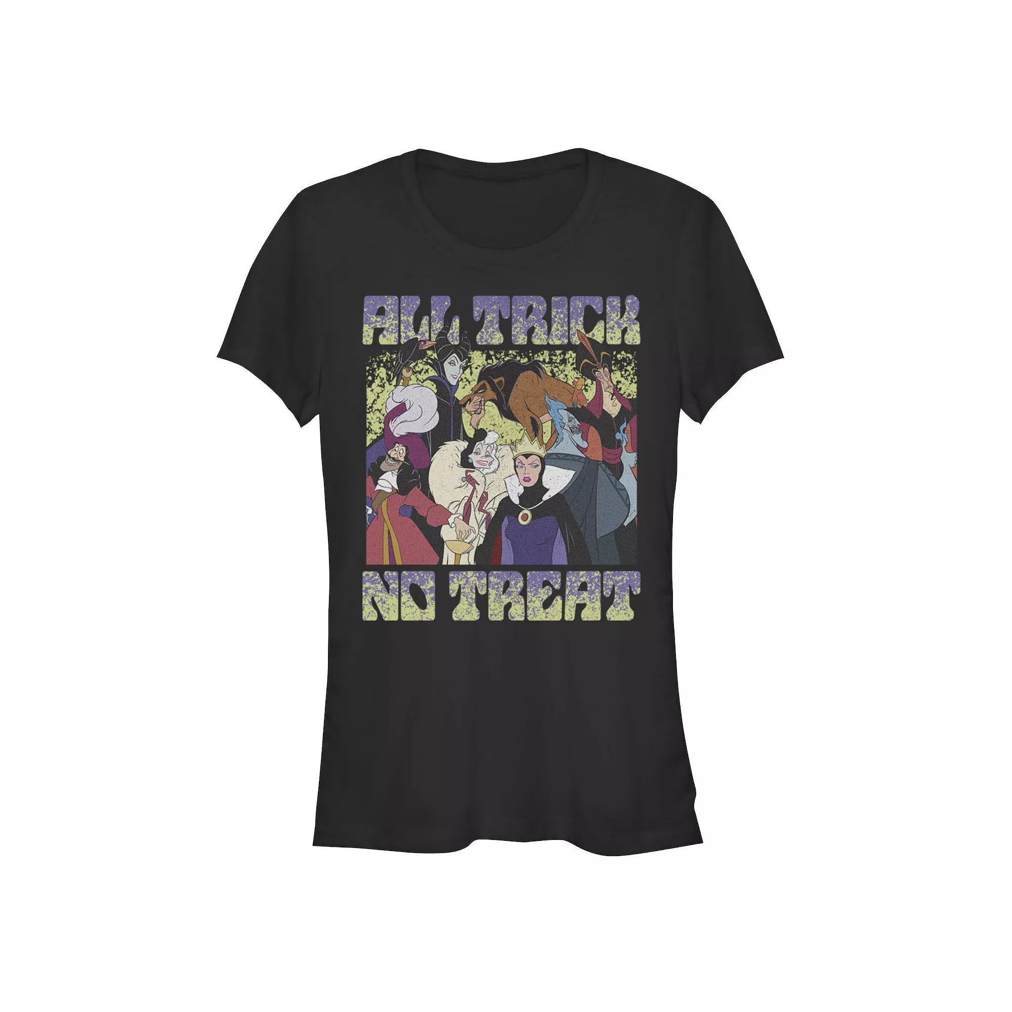 Disney Villains All Trick No Treat Juniors' Fitted Graphic Tee, Girl's,  Product Image