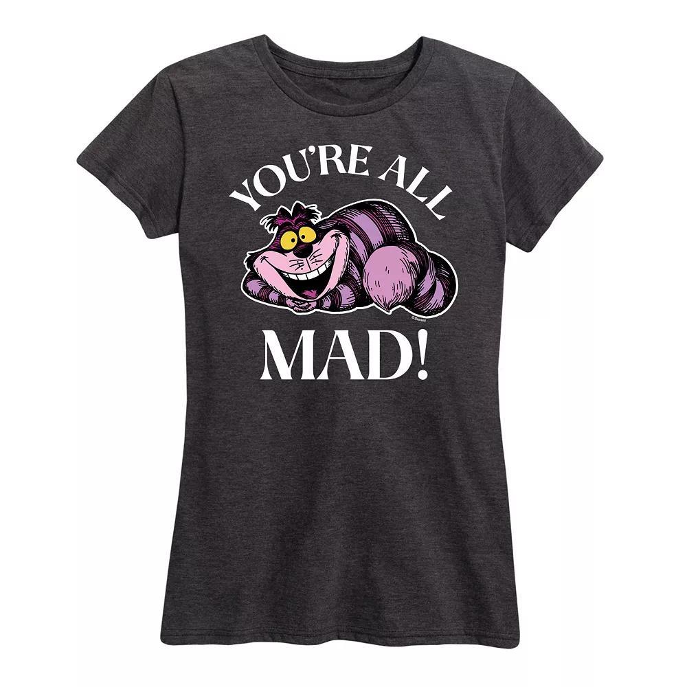 Disney's Alice in Wonderland Women's You're All Mad Graphic Tee, Girl's, Size: Medium, Grey Blue Product Image