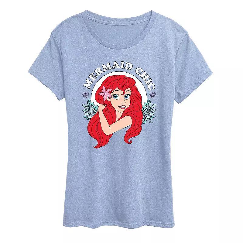Disney Princess Ariel Women's Mermaid Chic Graphic Tee, Girl's,  Product Image