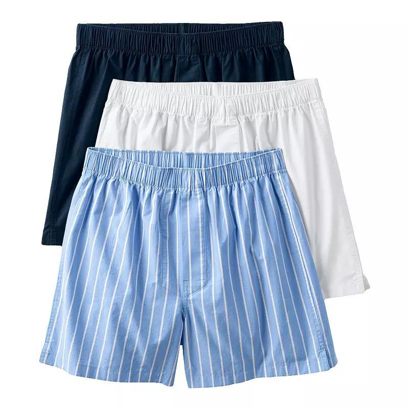 Men's Lands' End 3-Pack Essential Boxers, Size: XL, Blue Jay Product Image