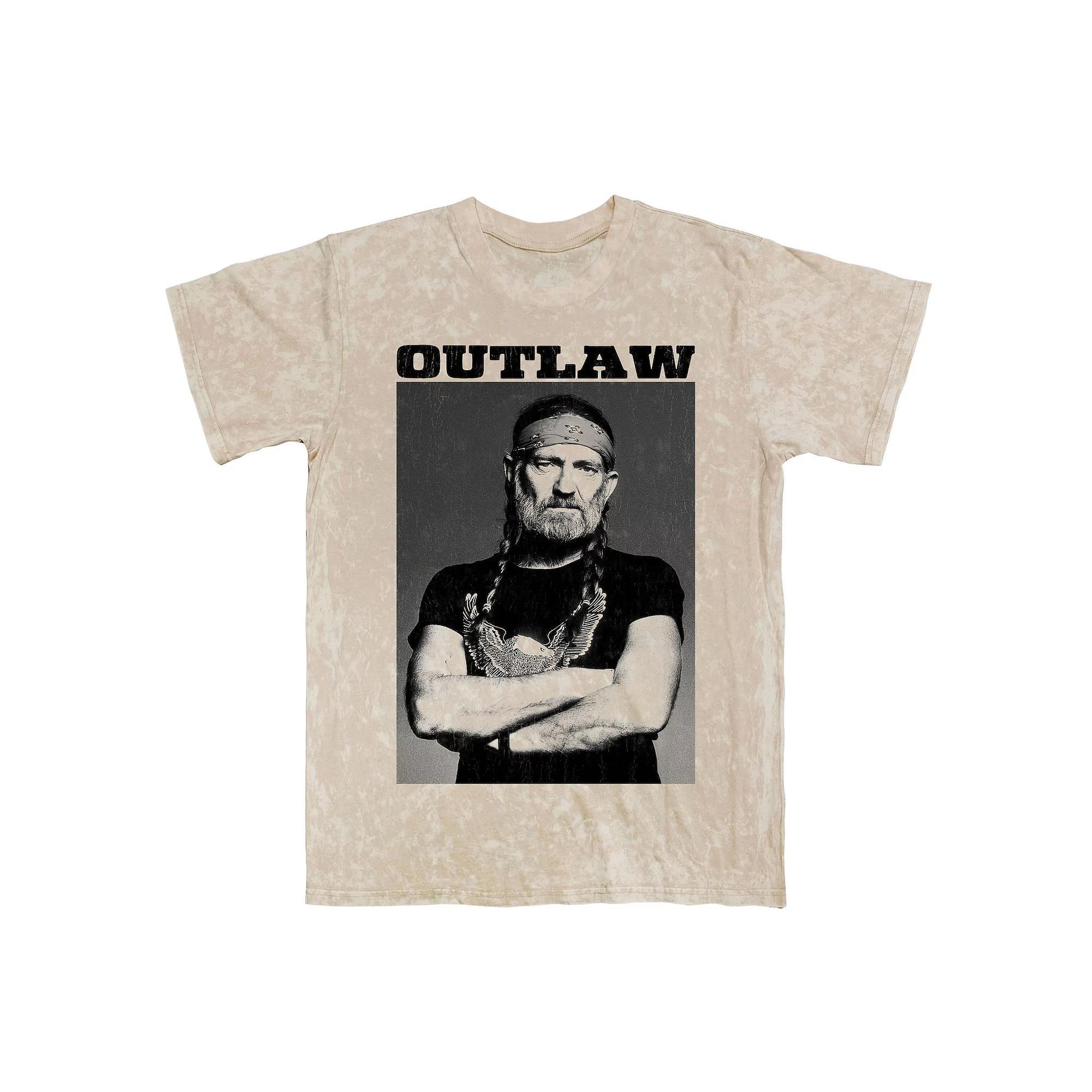 Mens Willie Nelson Outlaw Pose Graphic Tee Natural Mineral Blue Product Image