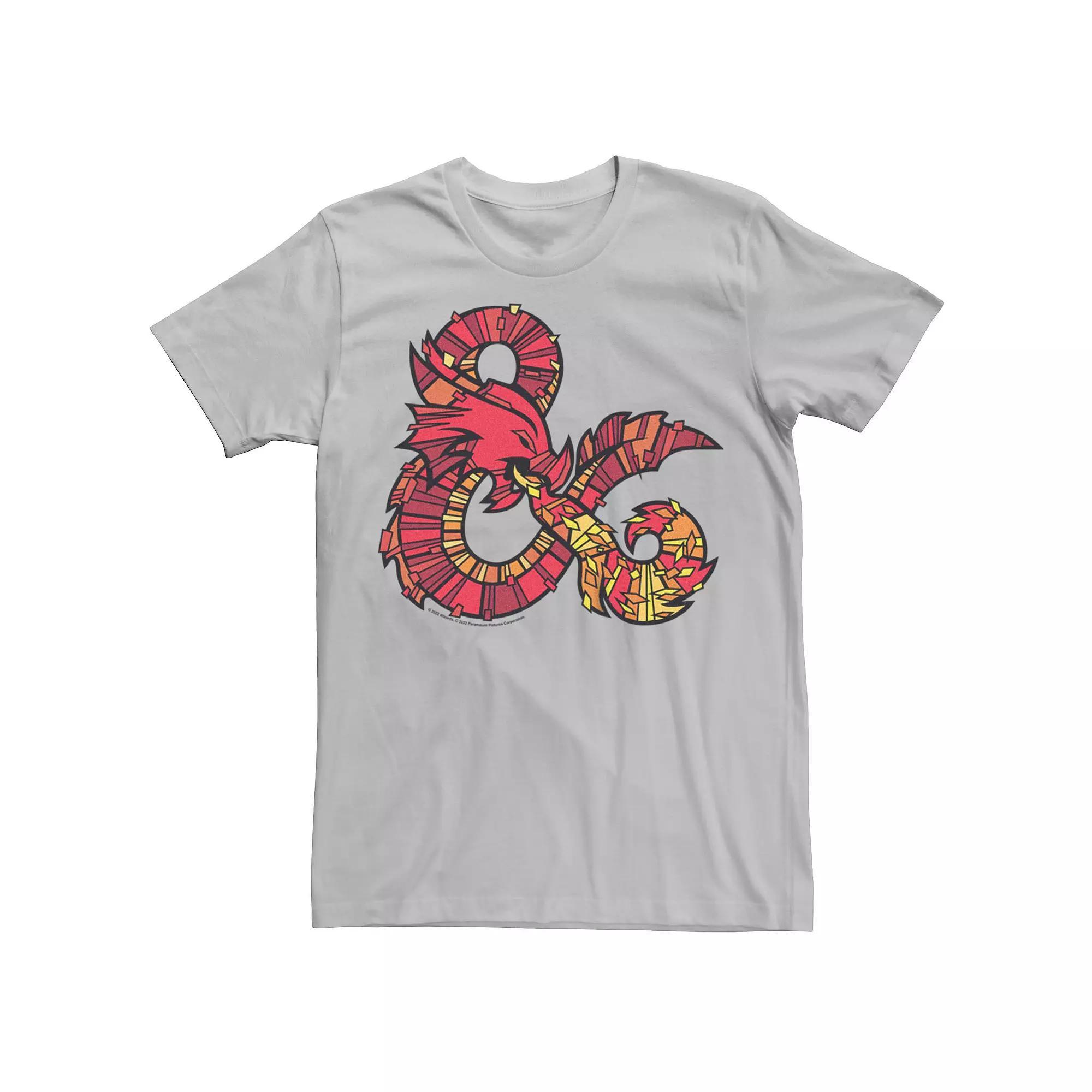 Men's Dungeons & Dragons Stained Glass Ampersand Logo Tee, Size: XXL, Silver Product Image
