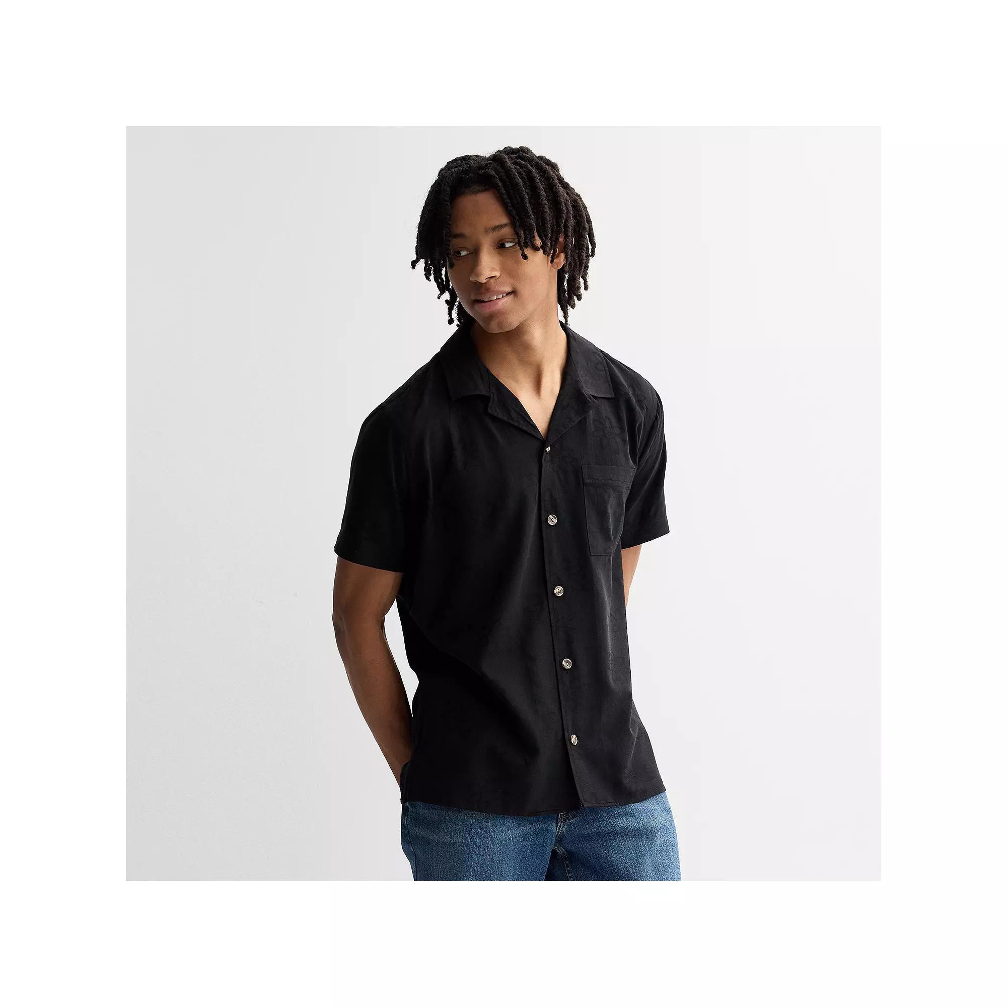 Men's Ocean Current Camp Shirt, Size: Medium, Black Product Image