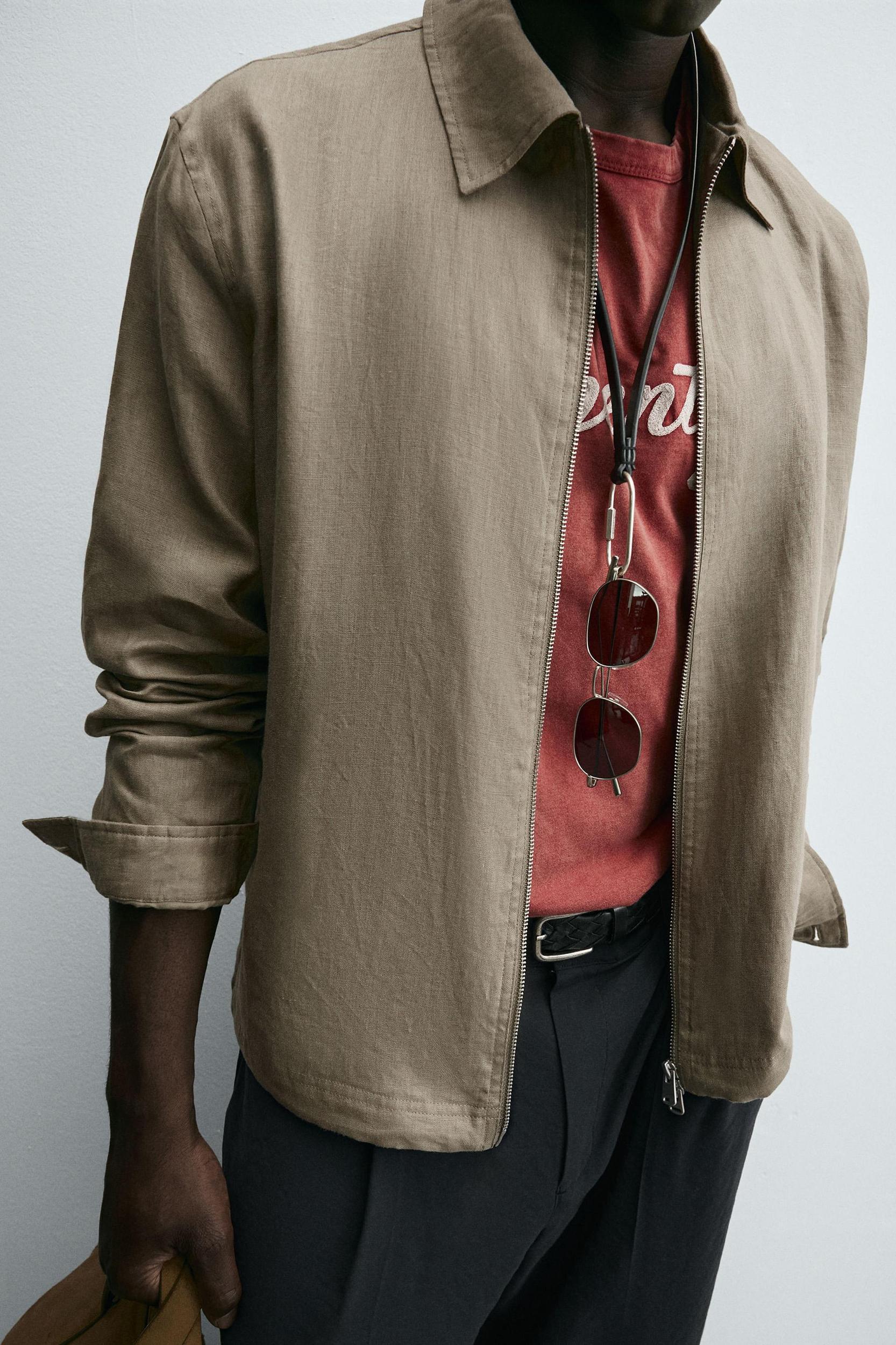100% LINEN OVERSHIRT Product Image