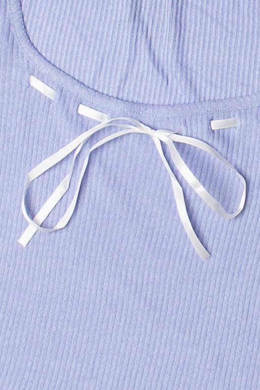 Long Sleeve Ribbon Bow Top Product Image