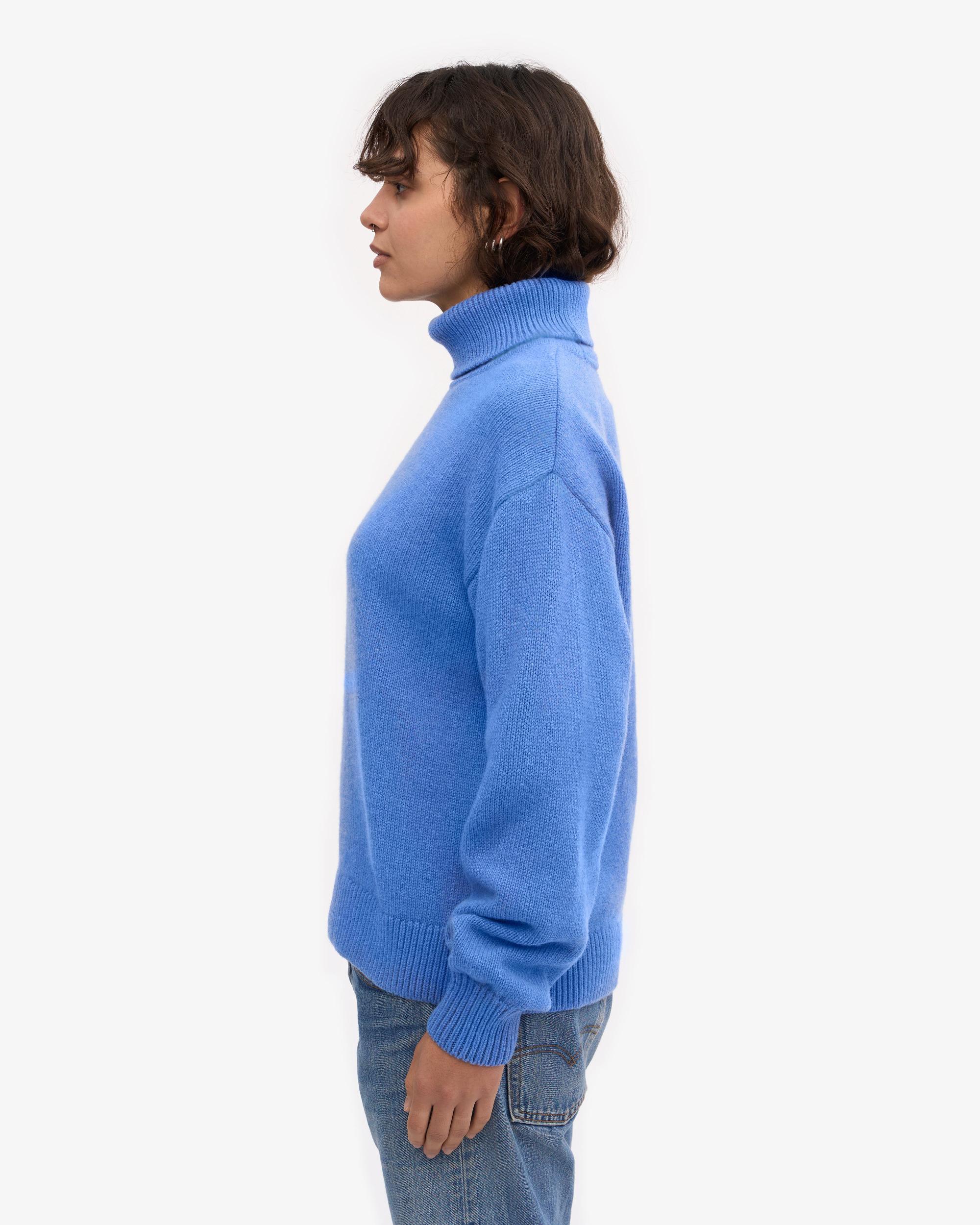 Merino Wool Turtleneck - Pacific Blue Product Image