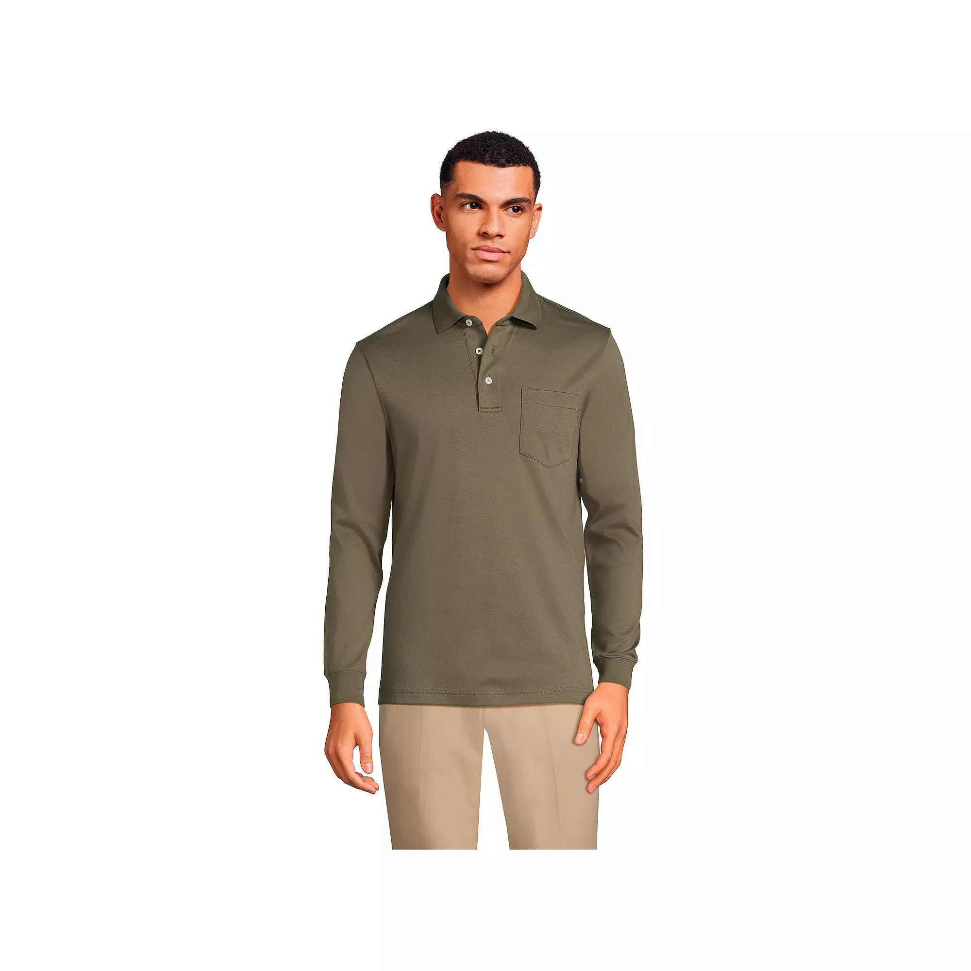 Men's Lands' End Classic-Fit Super Soft Supima Pocket Polo,  Product Image