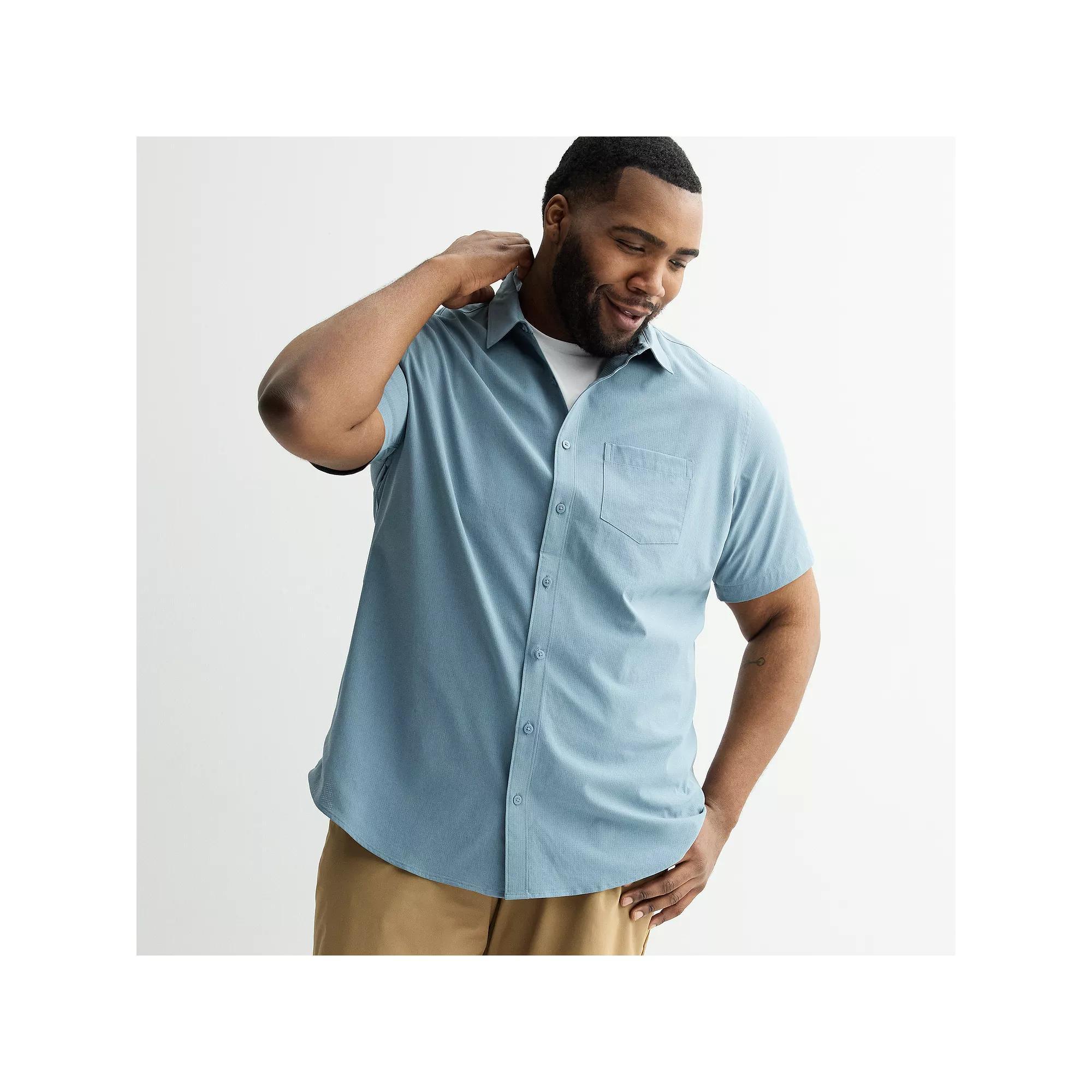 Big & Tall FLX Woven Shirt, Men's, Size: 3XB, Mineral Black Product Image