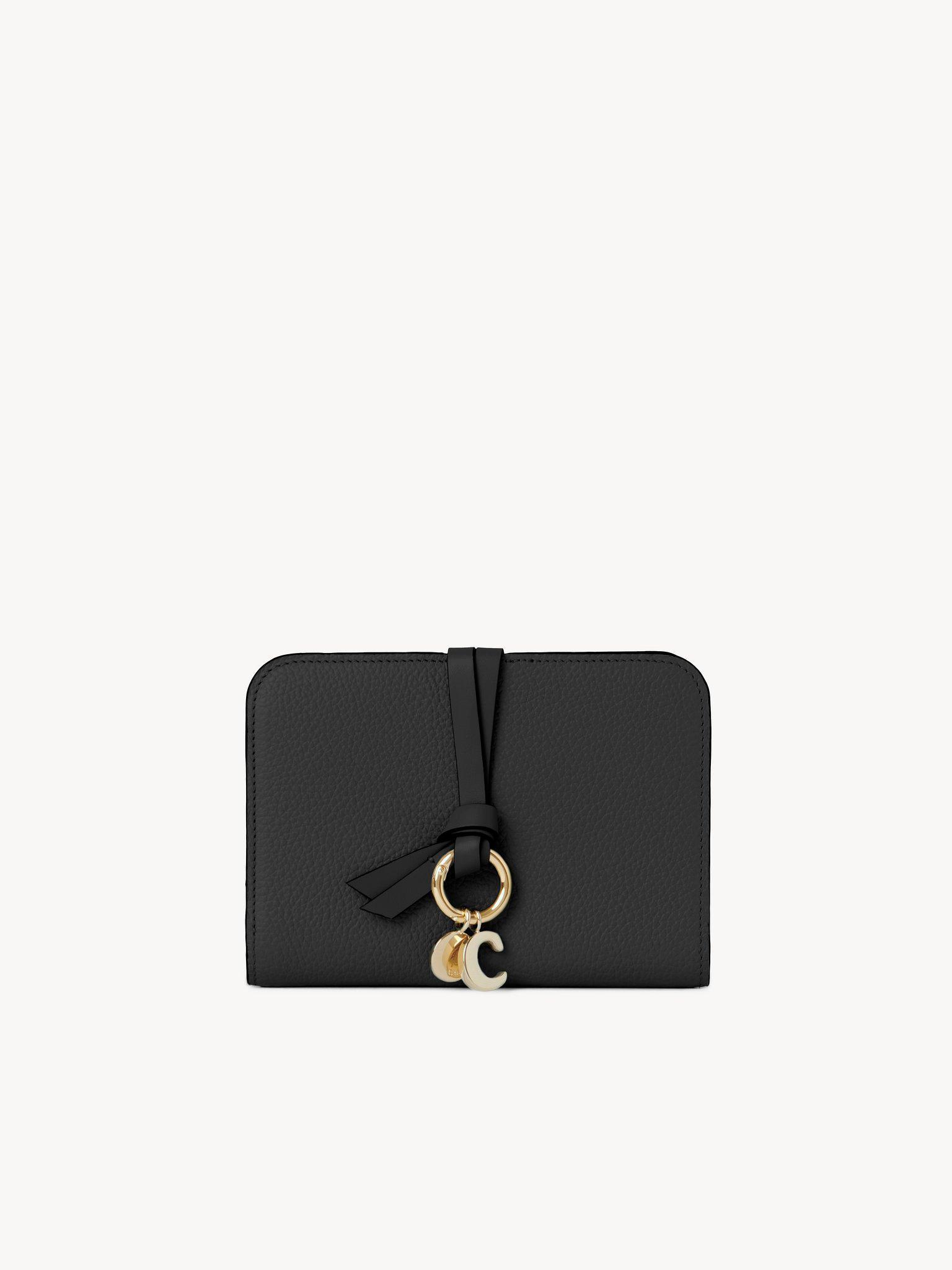 Alphabet bifold wallet in grained leather  Product Image