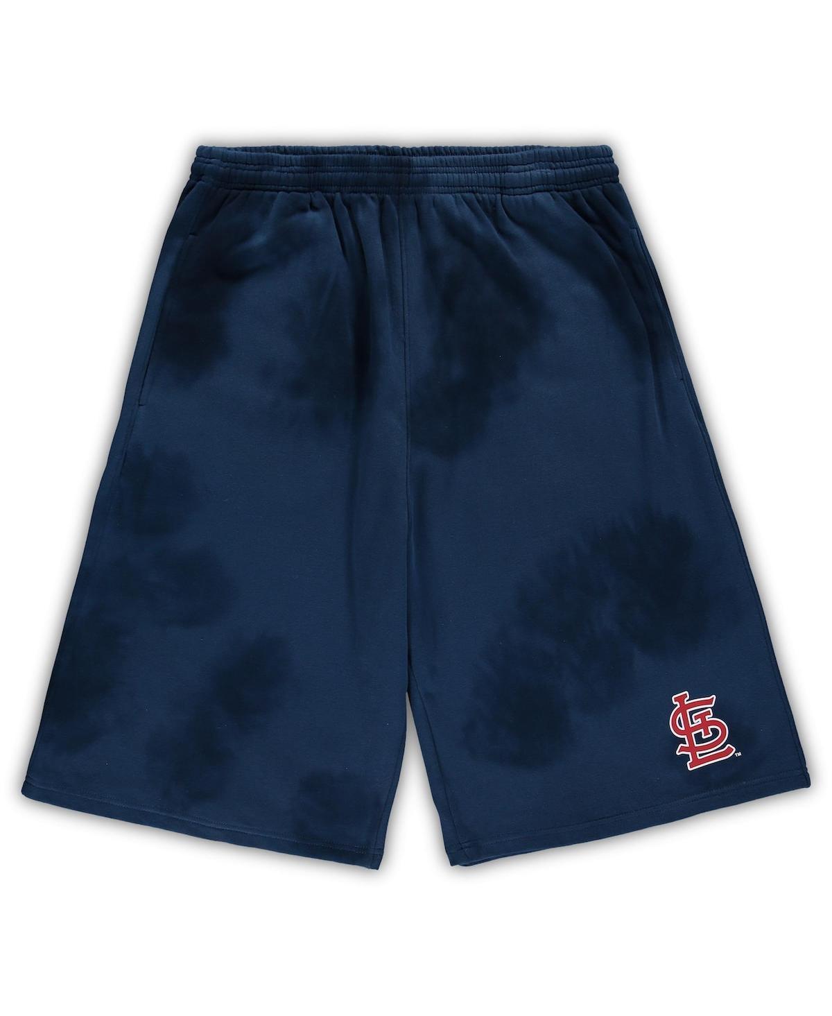 Mens St. Louis Cardinals Big & Tall Tye Dye Fleece Shorts Blue Product Image