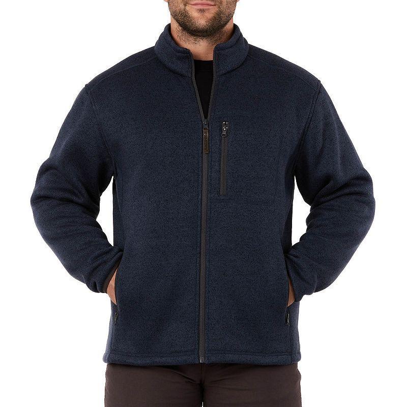 Men's Smith's Workwear Sherpa-Lined Sweater Fleece Jacket, Size: Large, Oatmeal Grey Product Image