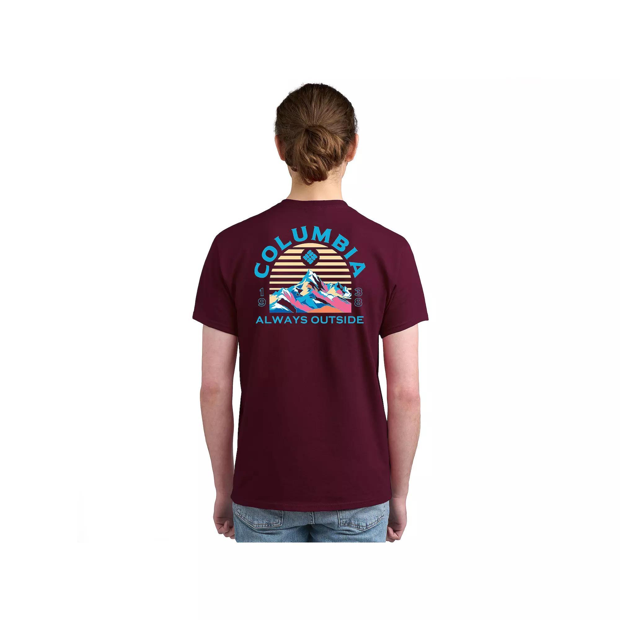 Men's Columbia Short Sleeve Graphic Tee, Size: Large, Red Always Outside Product Image