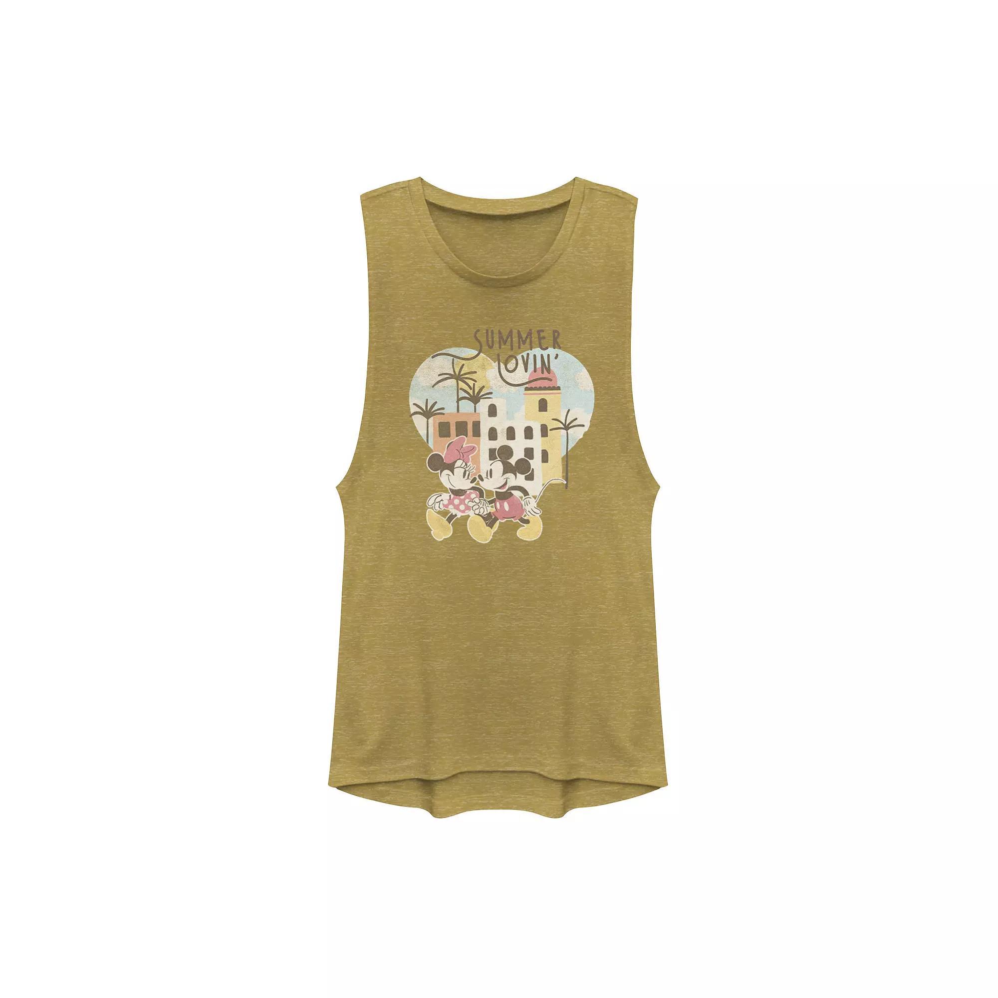 Disney's Minnie Mouse Distressed Framed Portrait Juniors' Muscle Tank Top, Girl's,  Product Image