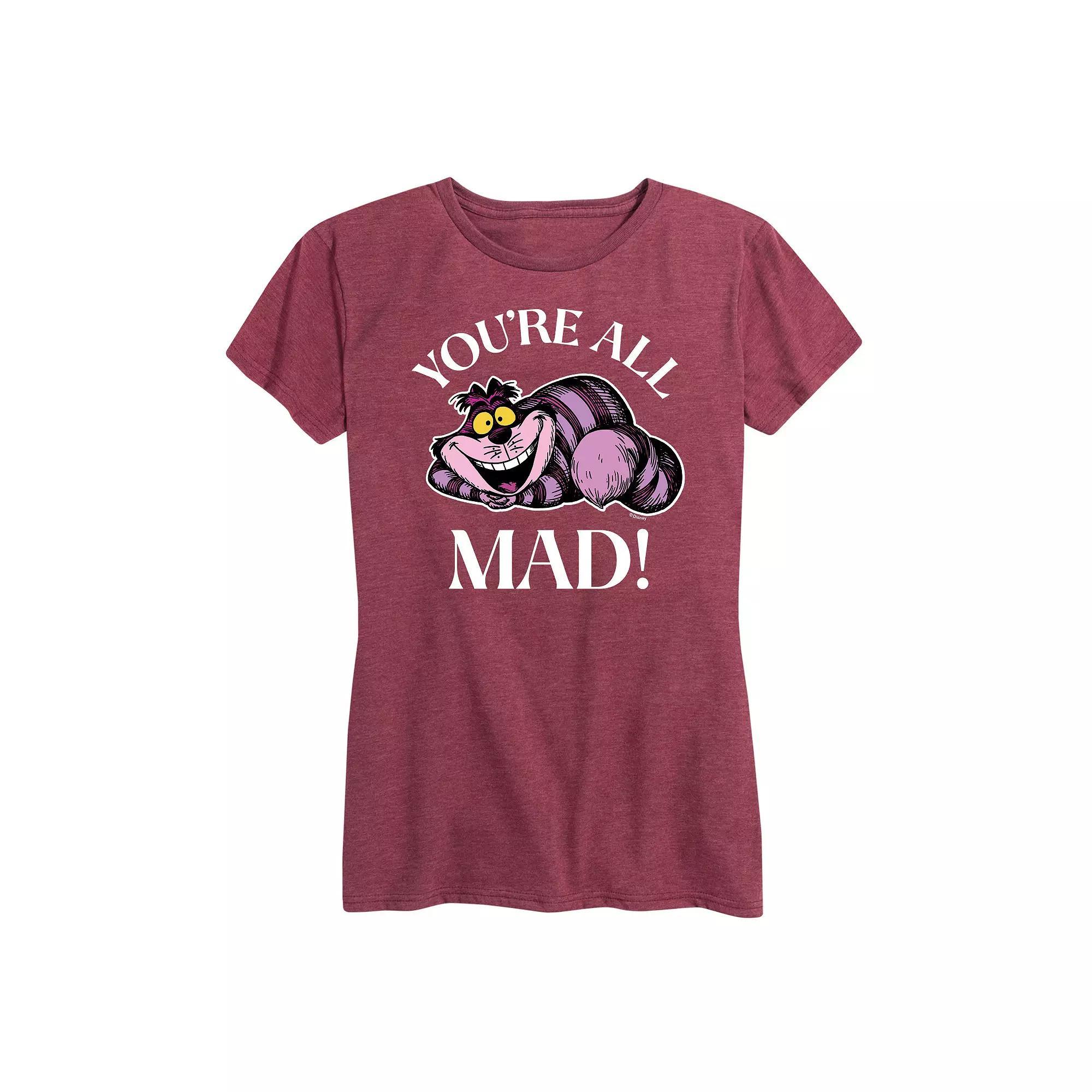 Disney's Alice in Wonderland Women's You're All Mad Graphic Tee, Girl's, Size: Medium, Grey Blue Product Image