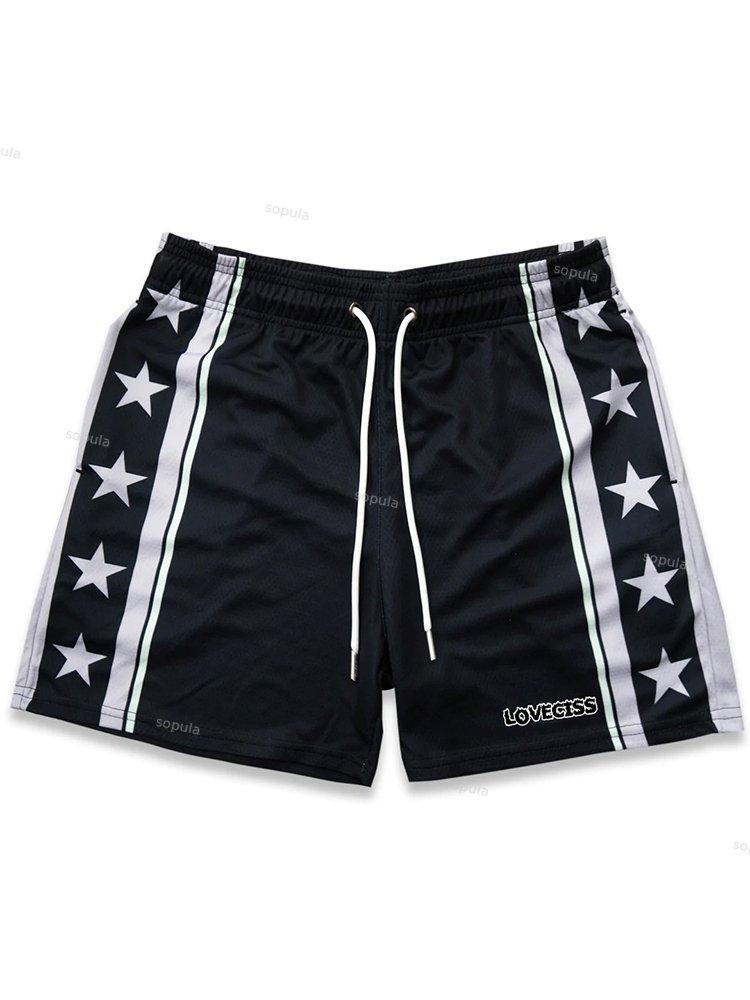 Sopula Star Fundamental Printing Casual Mesh Shorts Product Image