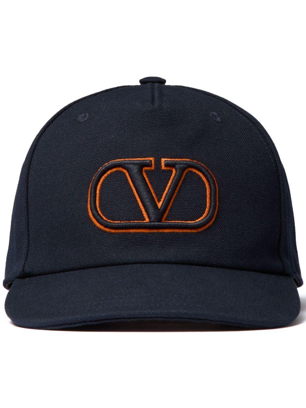 VALENTINO GARAVANI Vlogo Signature Cotton Cap In Blue Product Image