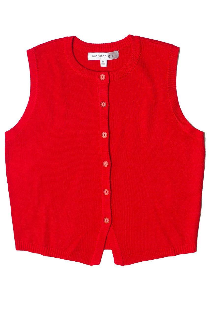 Button Front Lightweight Sweater Vest Product Image