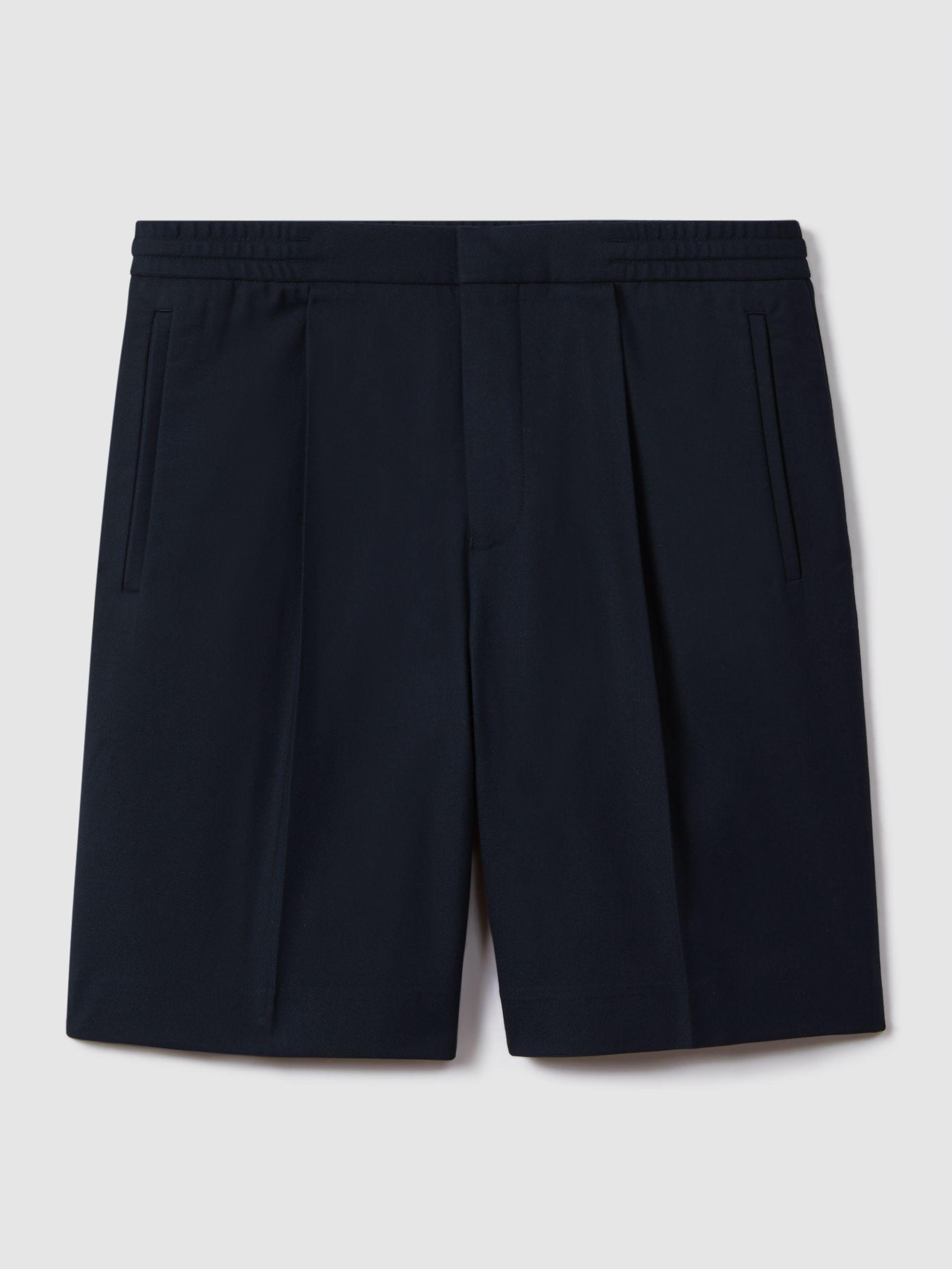 Relaxed Drawstring Shorts in Navy Product Image