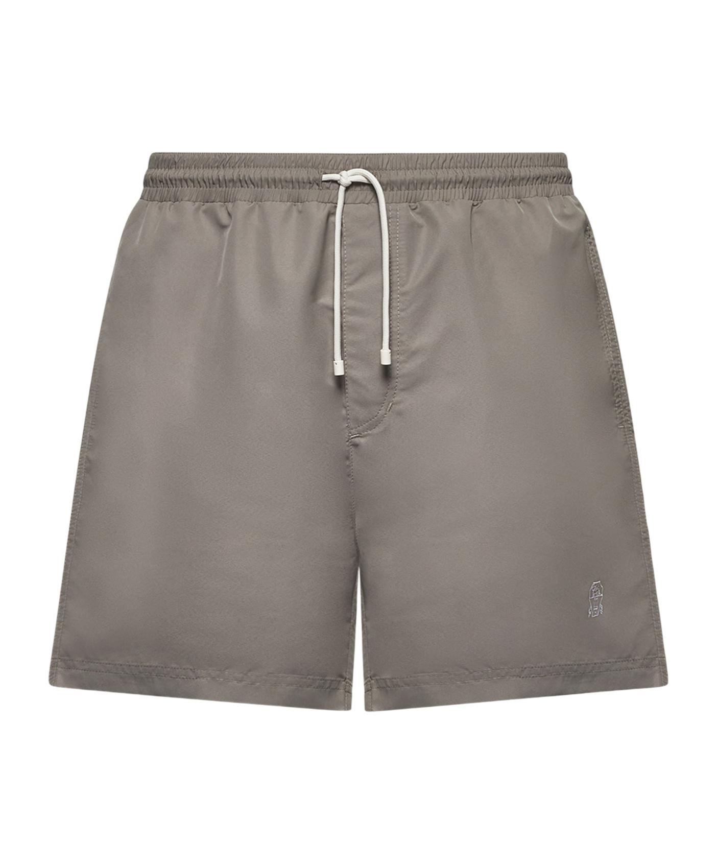 BRUNELLO CUCINELLI Swimming Trunks In Kaki Product Image