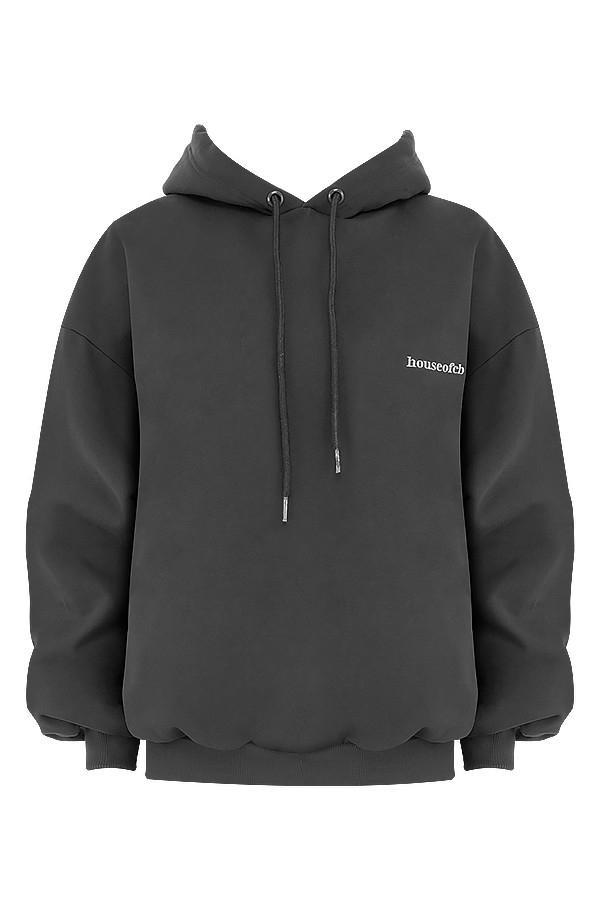 Halo  charcoal cotton fleece-back oversized hoodie Product Image