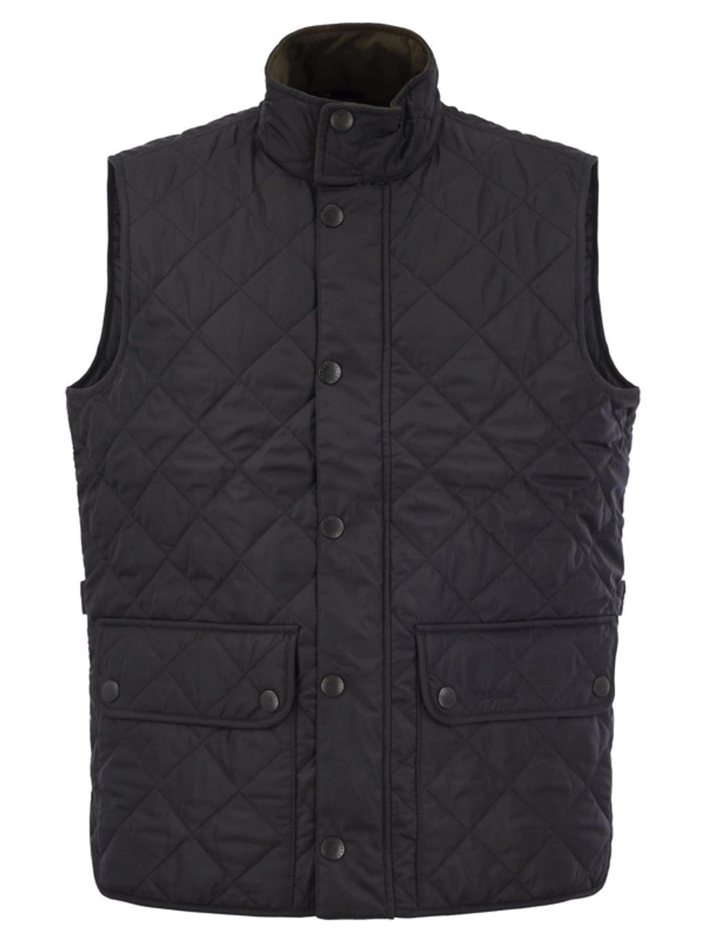 BARBOUR Lowerdale Quilted Cotton Vest In Navy Product Image