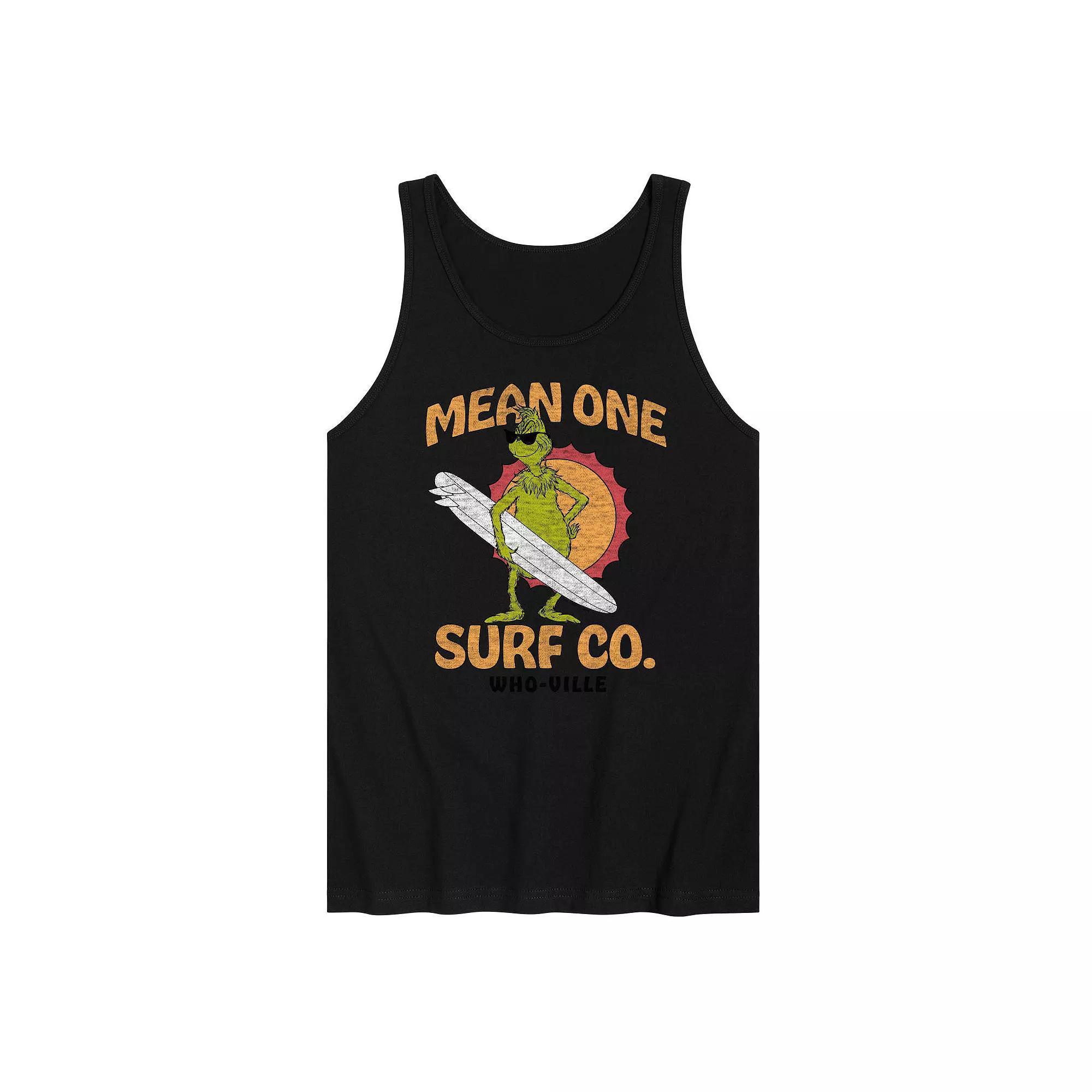 Men's Dr. Seuss The Grinch Mean One Surf Graphic Tank Top,  Product Image