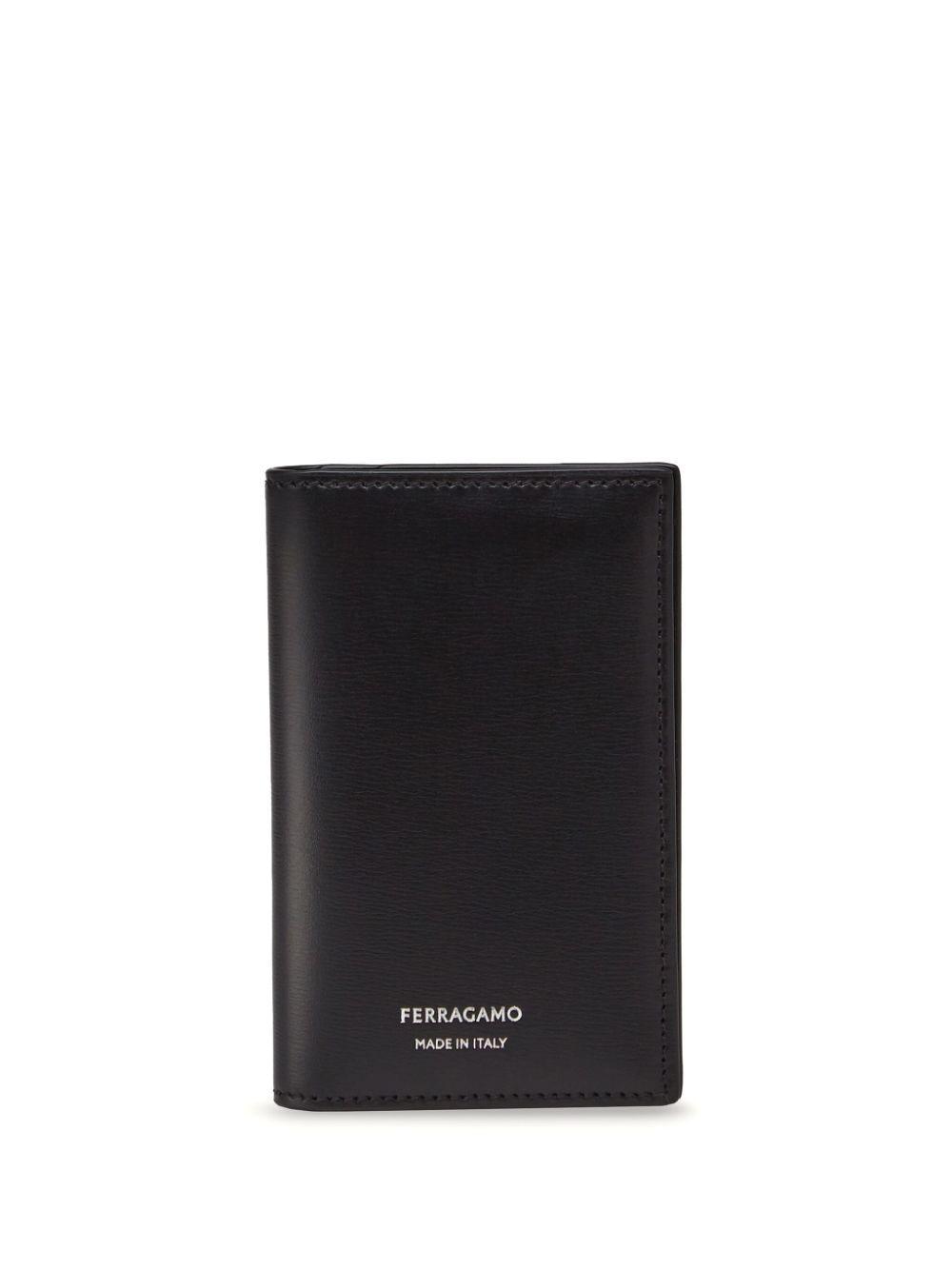 FERRAGAMO Bi-fold Leather Cardholder In Black Product Image