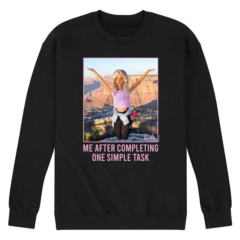 Men's Barbie® One Simple Task Fleece Sweatshirt, Size: Small, Black Product Image