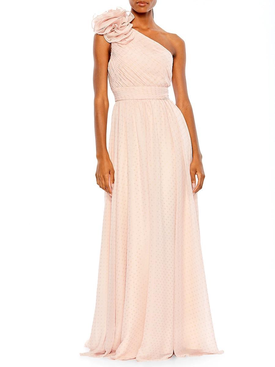 Mac Duggal Asymmetrical One Ruffle Shoulder Sleeveless A Product Image