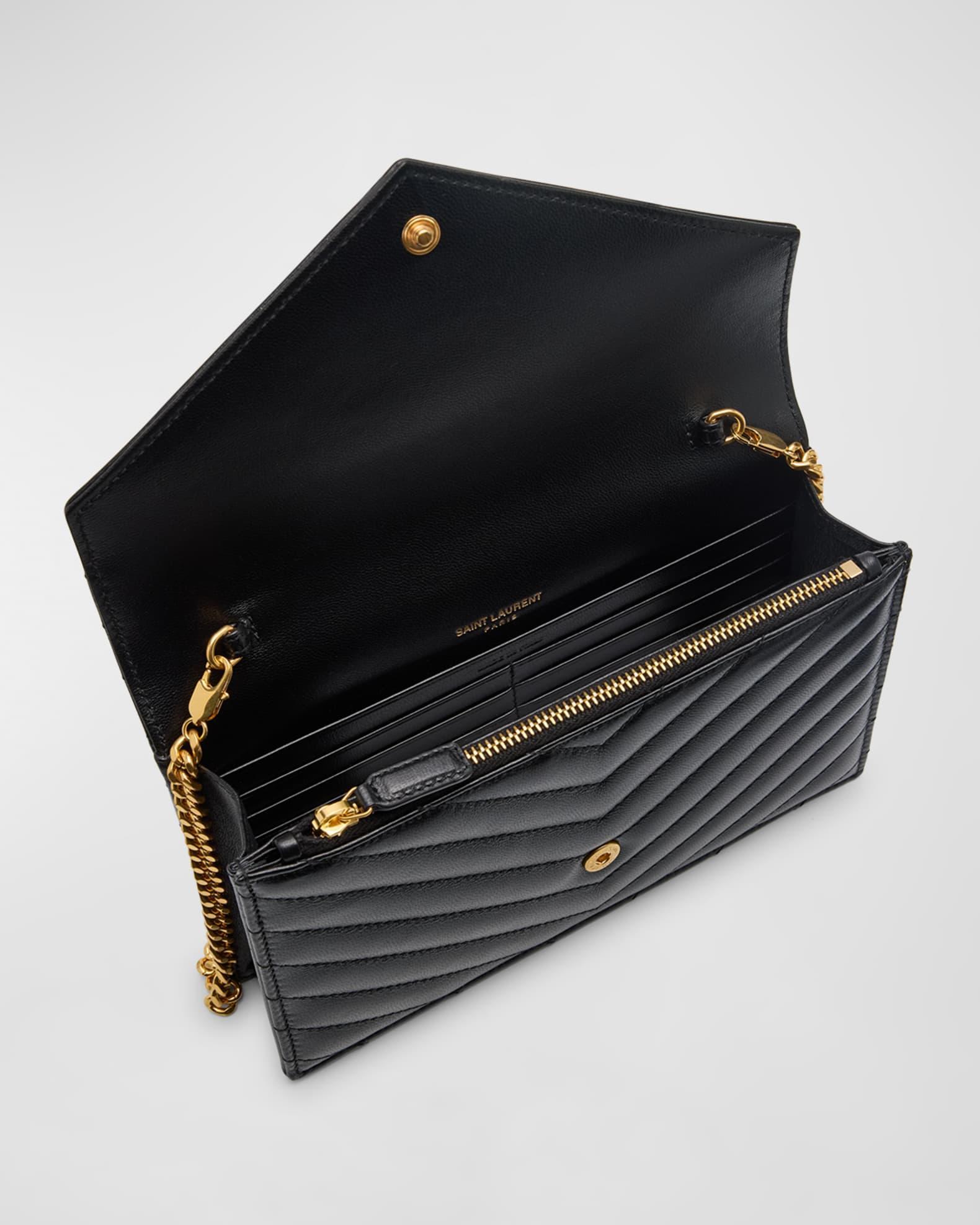 Small YSL Wallet on Chain in Quilted Leather  Product Image