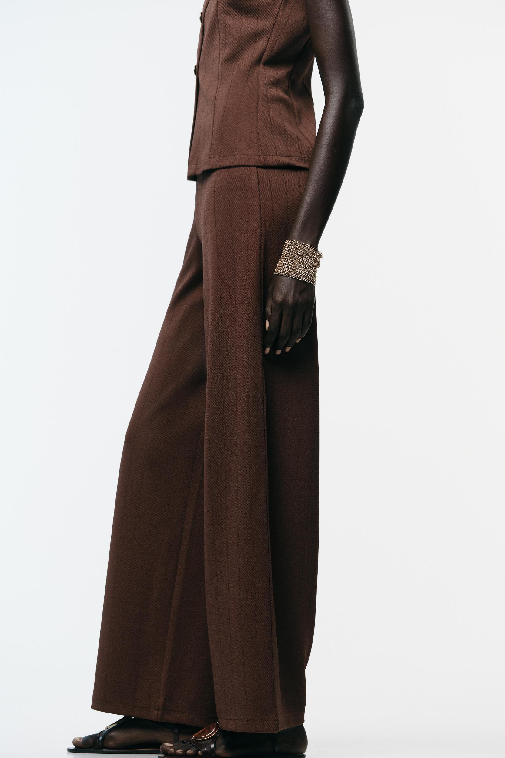 TWILL WIDE LEG PANTS Product Image