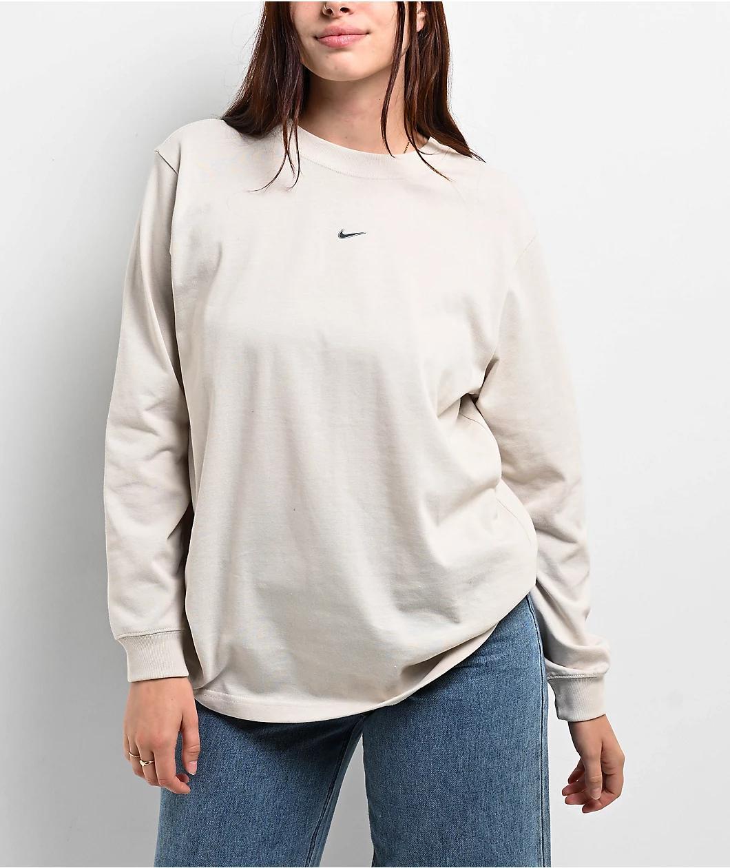 Nike Sportswear Loose Light Orewood Brown Long Sleeve T-Shirt Product Image