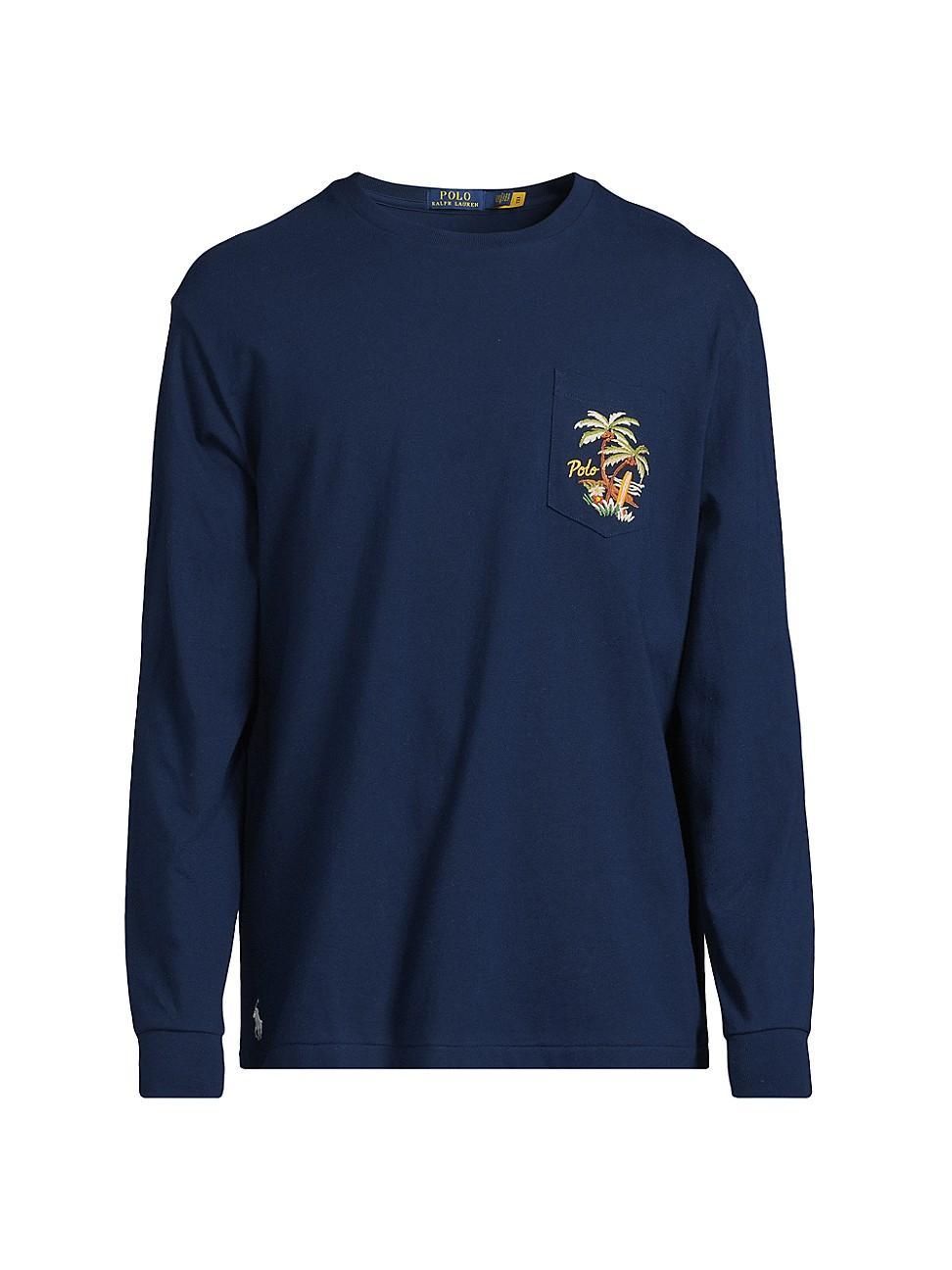 Mens Classic-Fit Embroidered Jersey T-Shirt Product Image