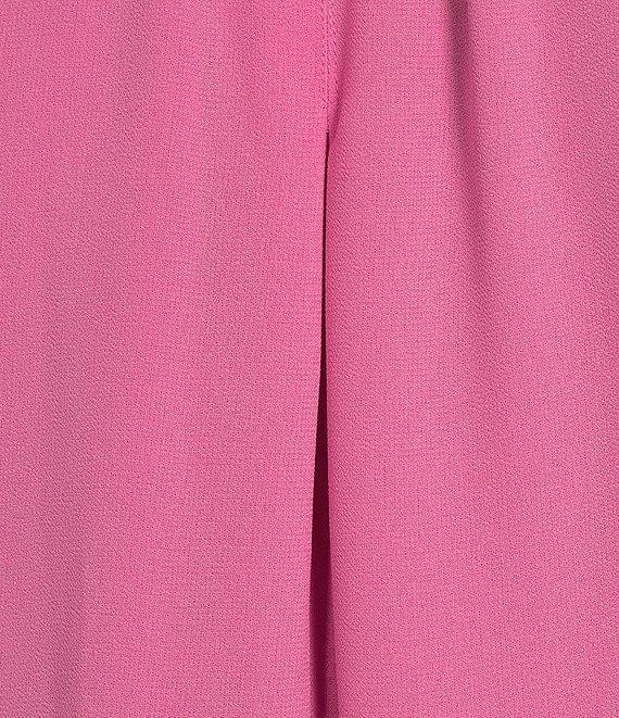 CeCe Plus Size Woven V-Neck Long Sleeve Tie Front Blouse Product Image